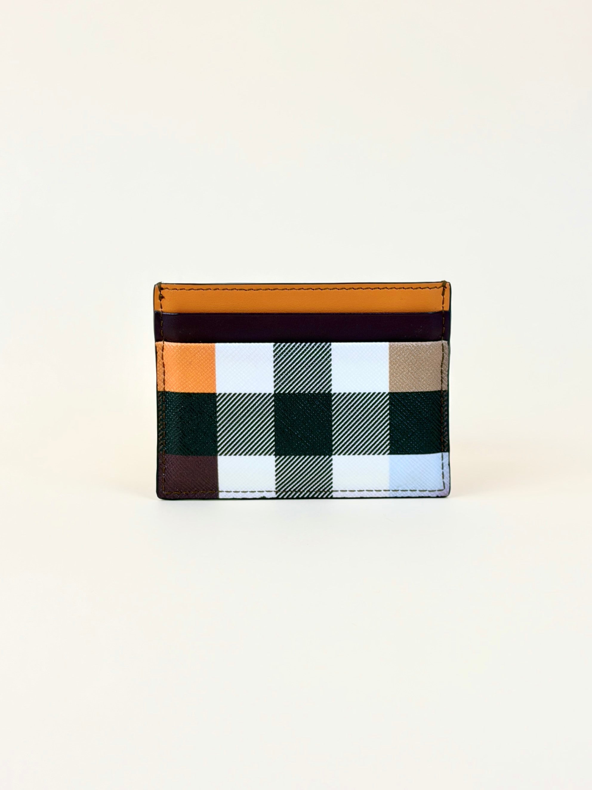 Burberry multicolor Sandon check and leather card holder