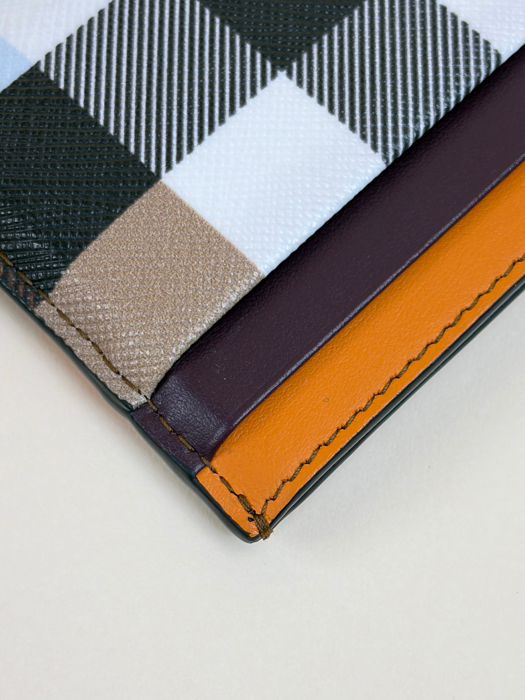 Burberry multicolor Sandon check and leather card holder