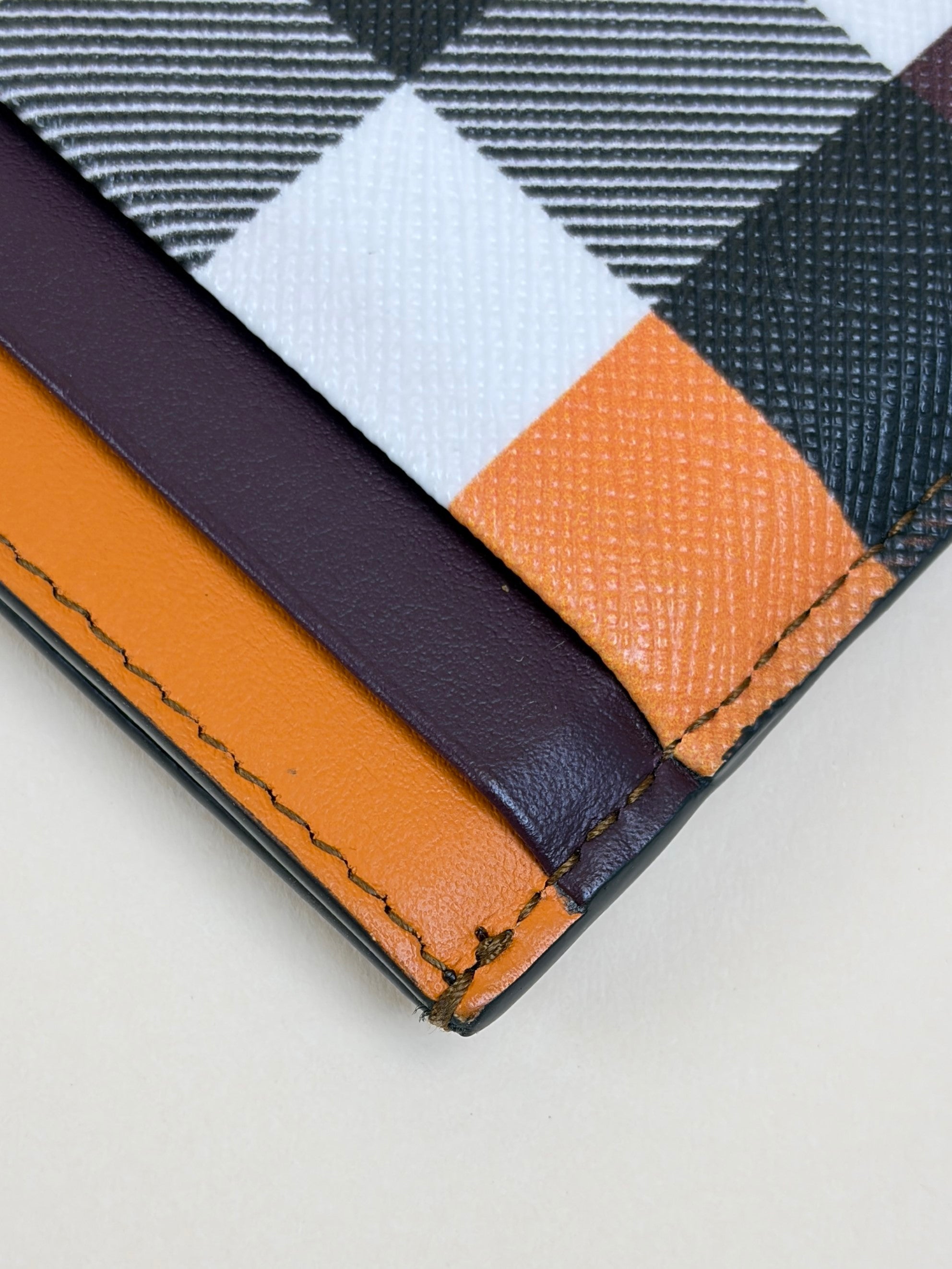 Burberry multicolor Sandon check and leather card holder