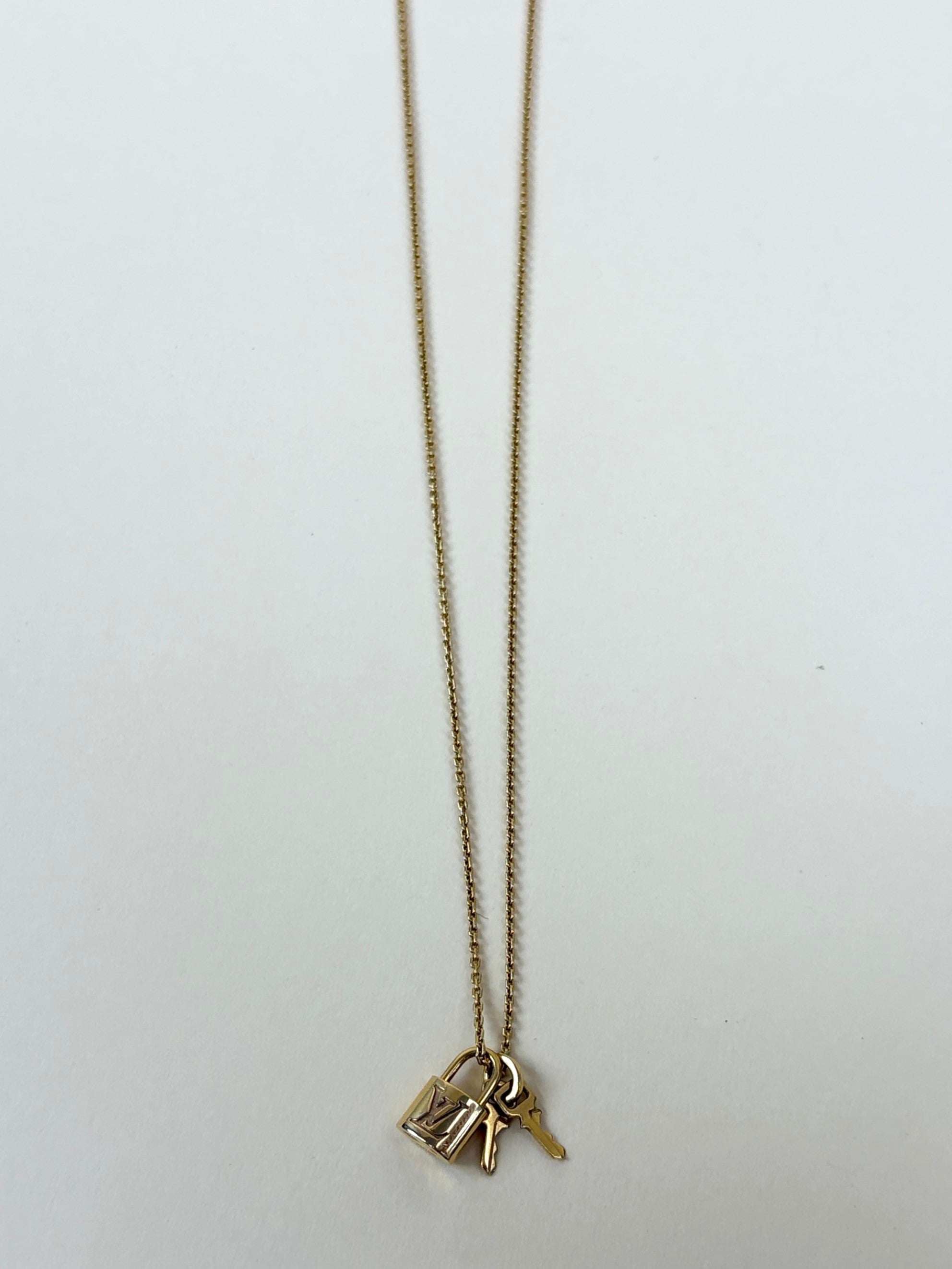 louis Vuitton rose gold lock 2keys necklace