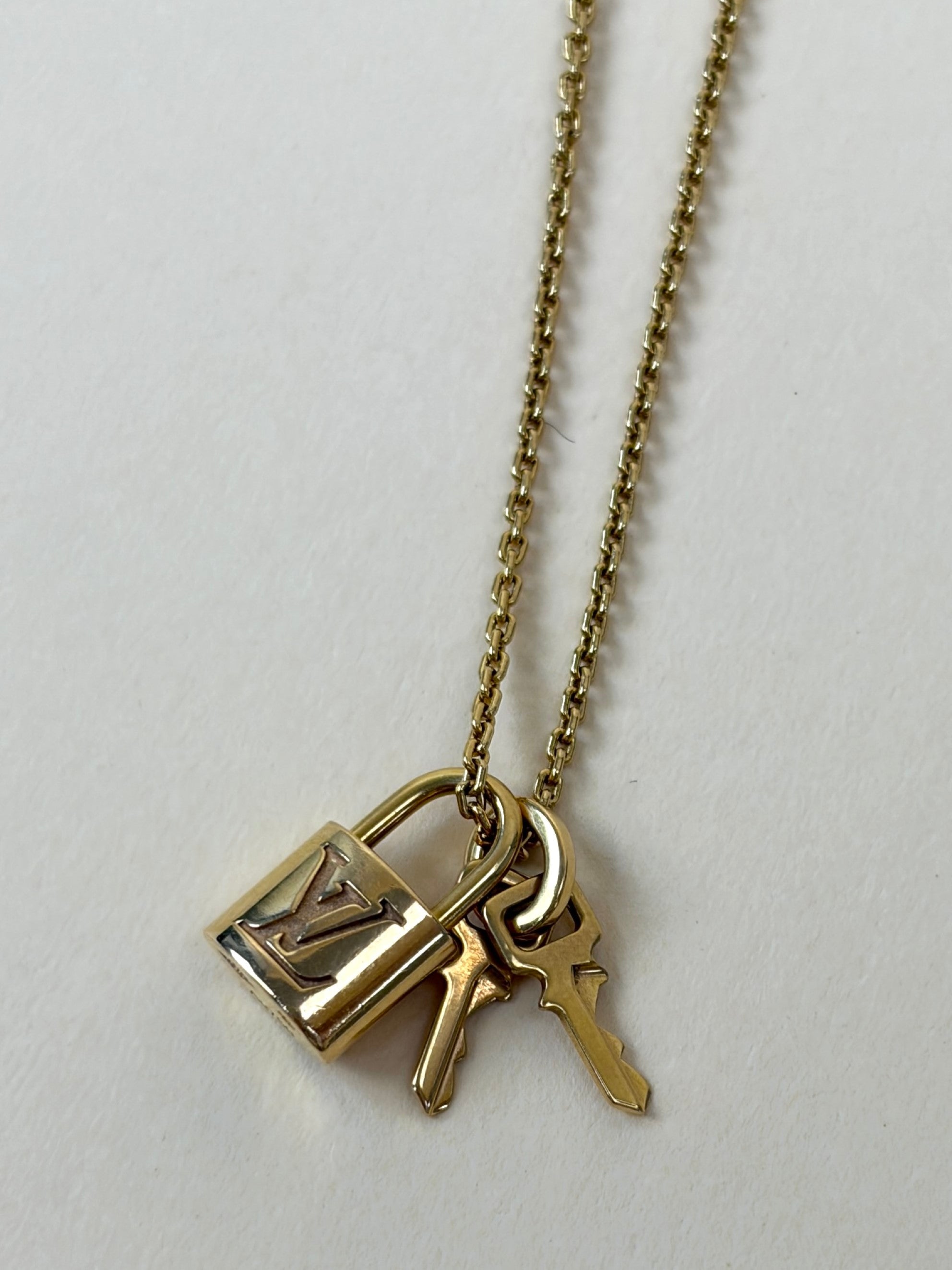 louis Vuitton rose gold lock 2keys necklace