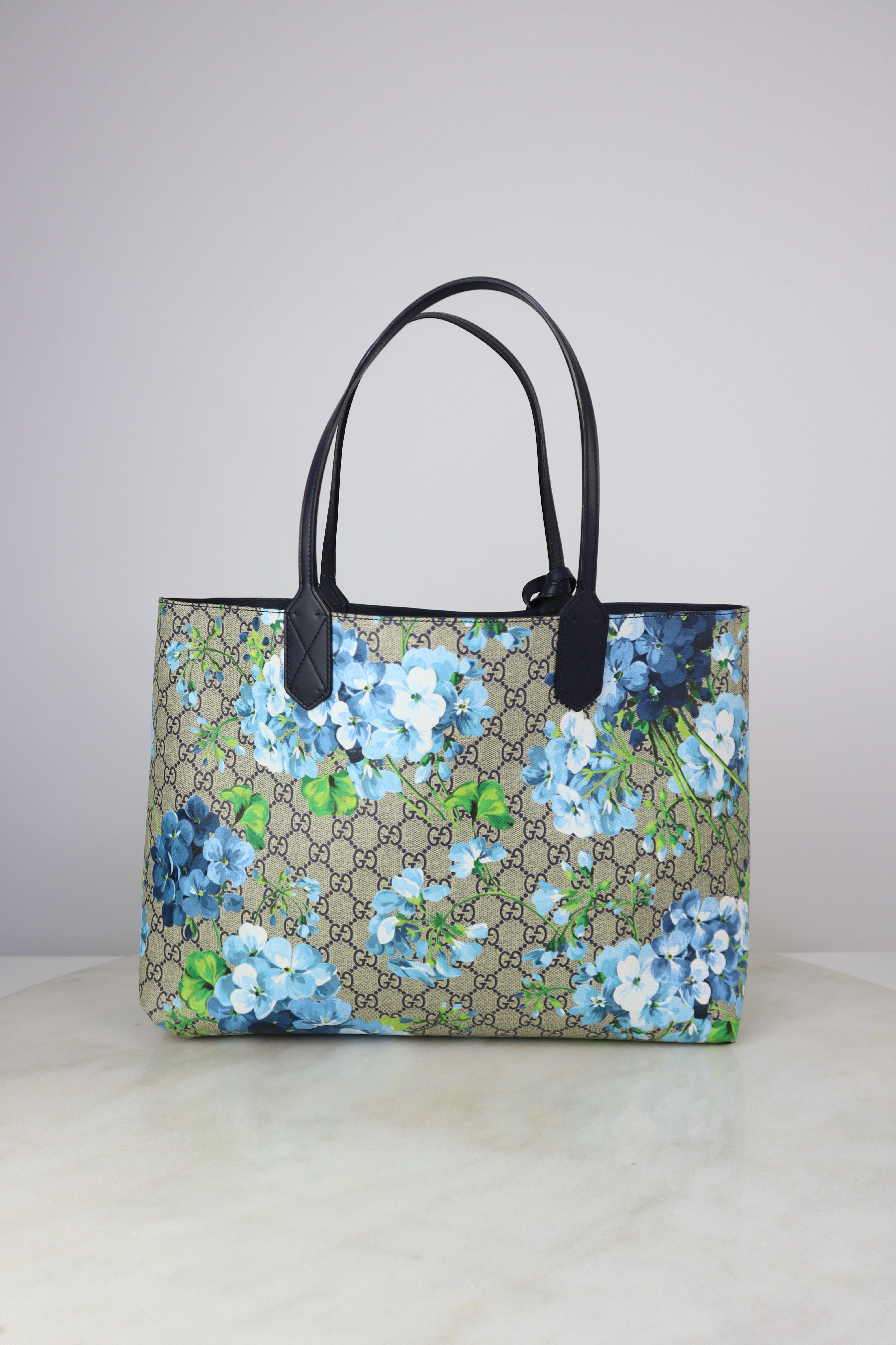 Gucci Multicolor Blooms Medium Reversible Floral Tote Bag
