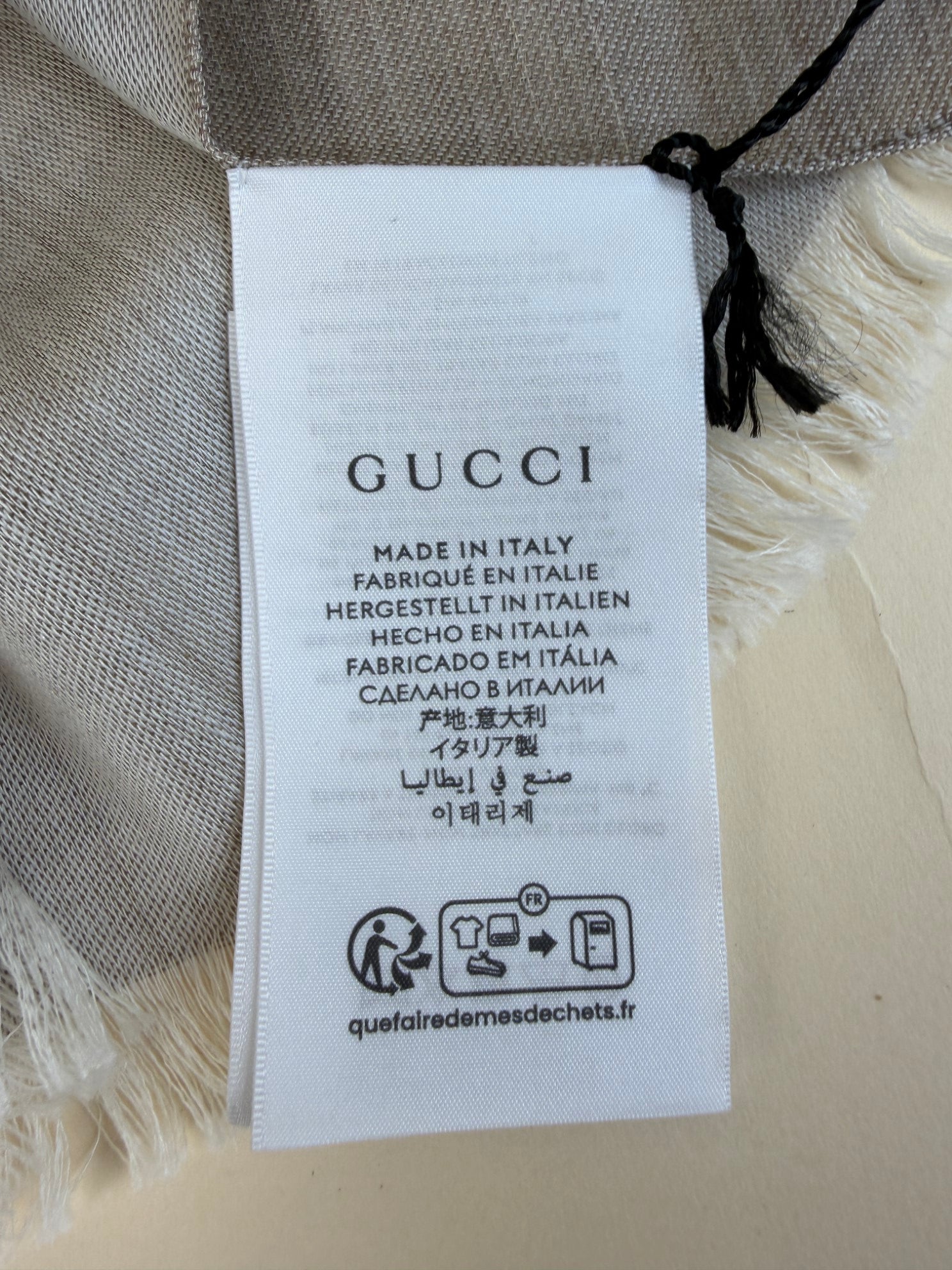 Gucci Sand GG Monogram - Wool Scarf