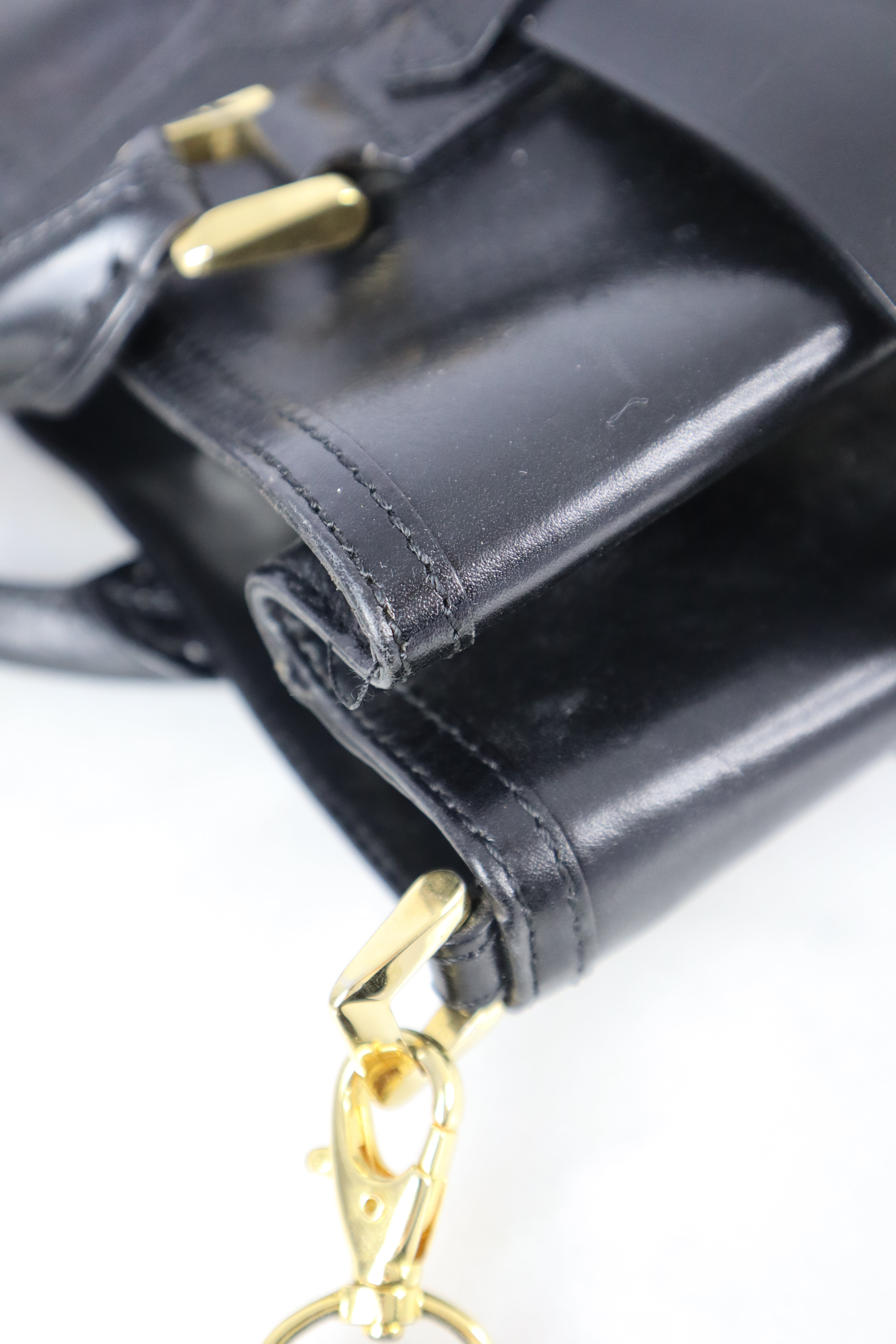 Burberry Black Bridle Lynn Large Top Handle Bag