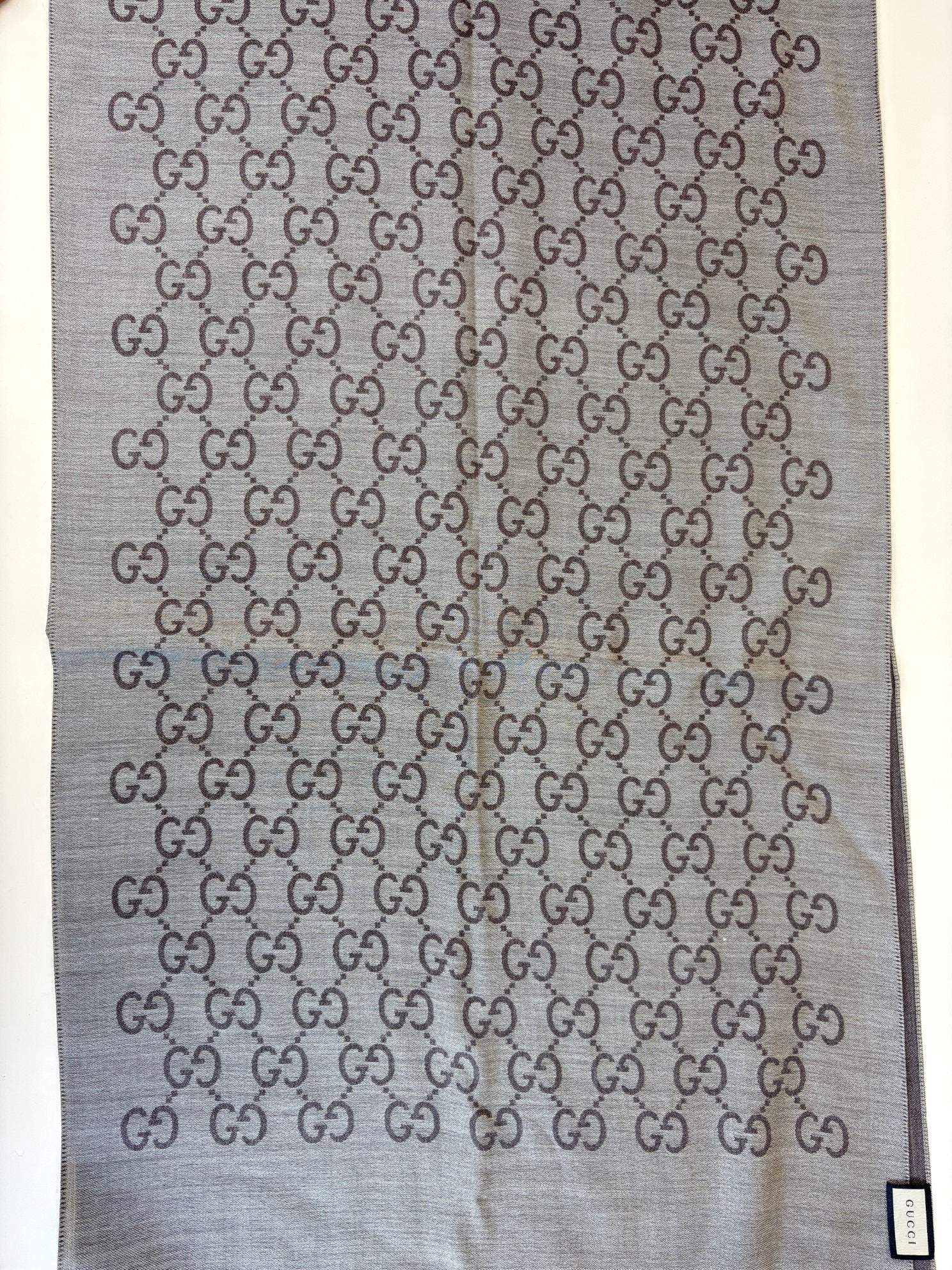 Gucci Dark Brown GG Monogram - Wool Scarf