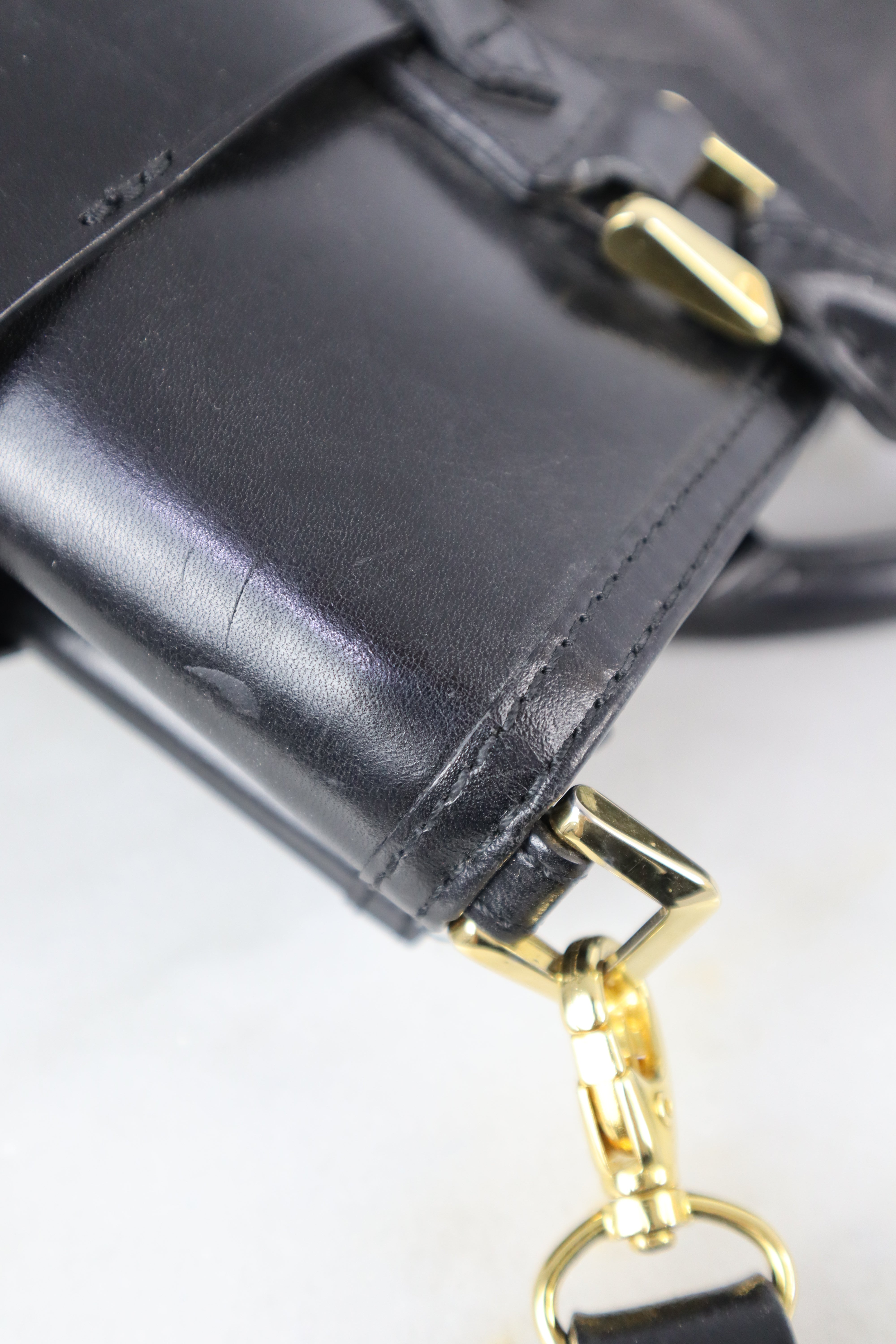 Burberry Black Bridle Lynn Large Top Handle Bag