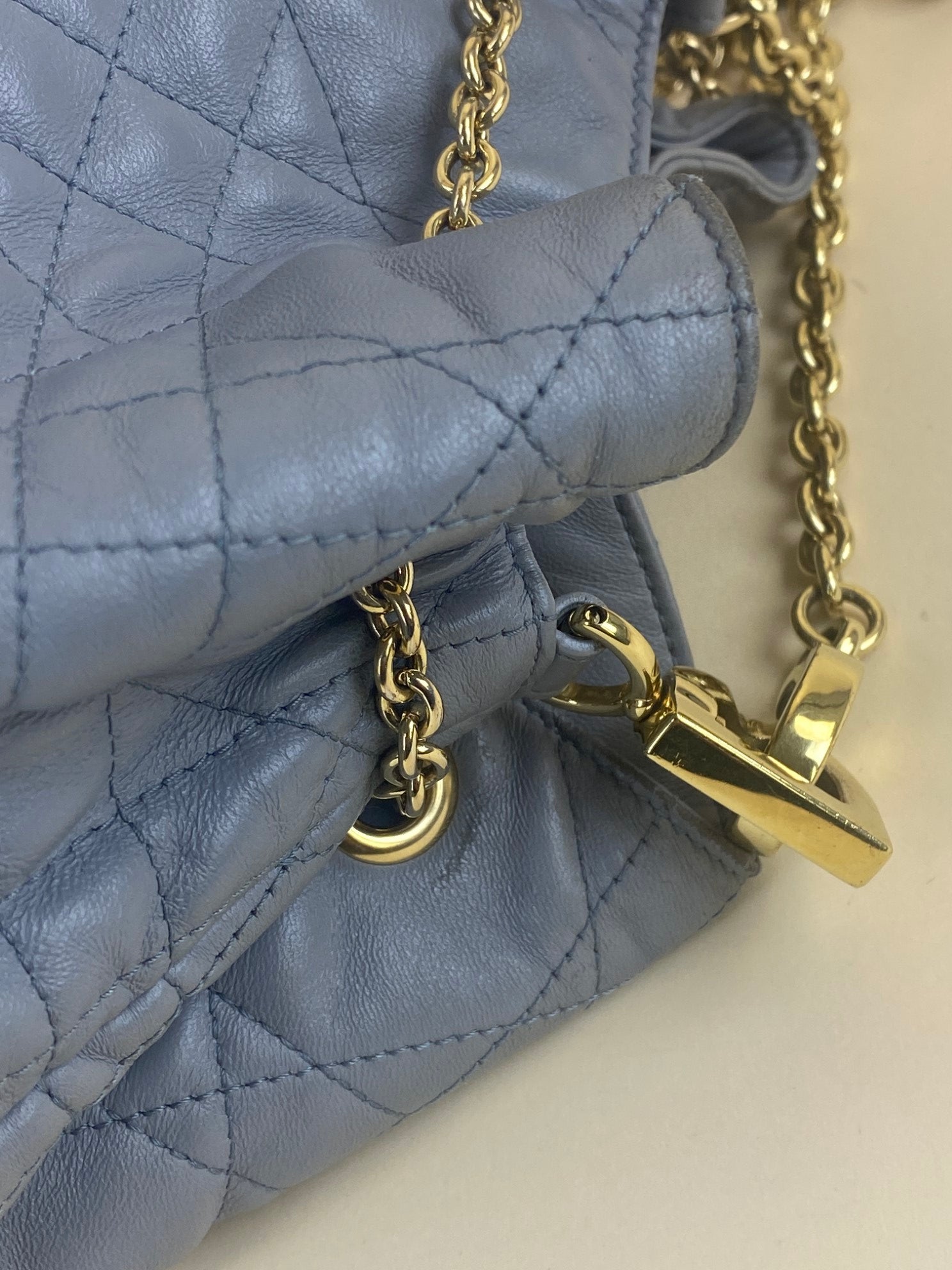 Christian Dior grey cannage Ammi medium bucket bag