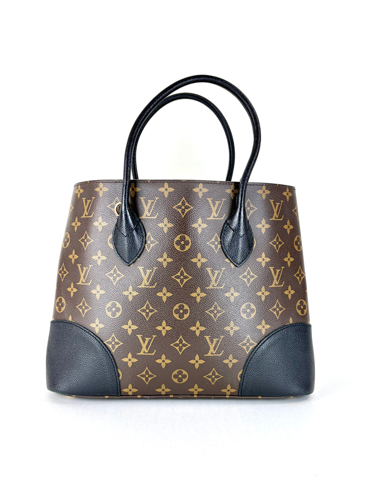 Louis vuitton monogram black leather flandrin handbag