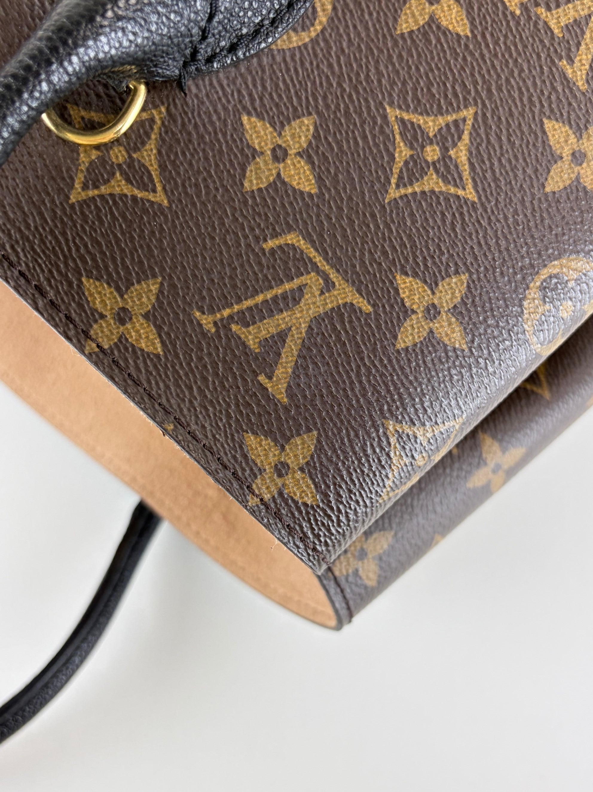 Louis vuitton monogram black leather flandrin handbag
