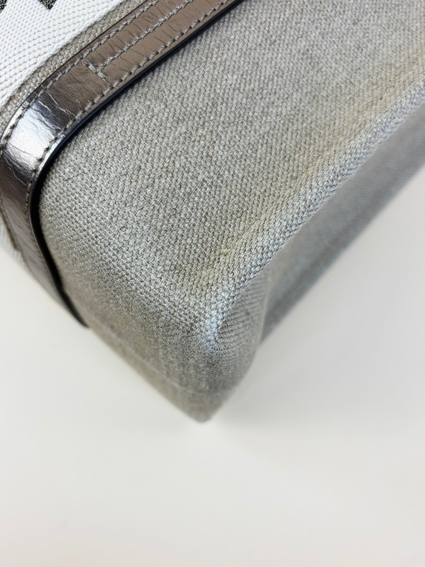 Chloe shiny grey Woody medium Tote Bag