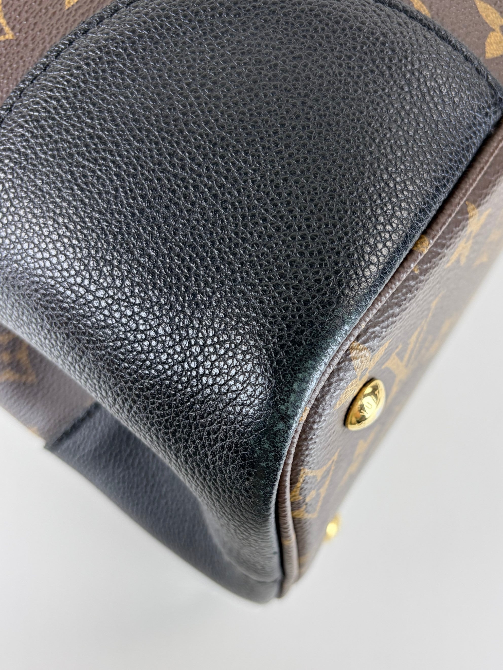 Louis vuitton monogram black leather flandrin handbag