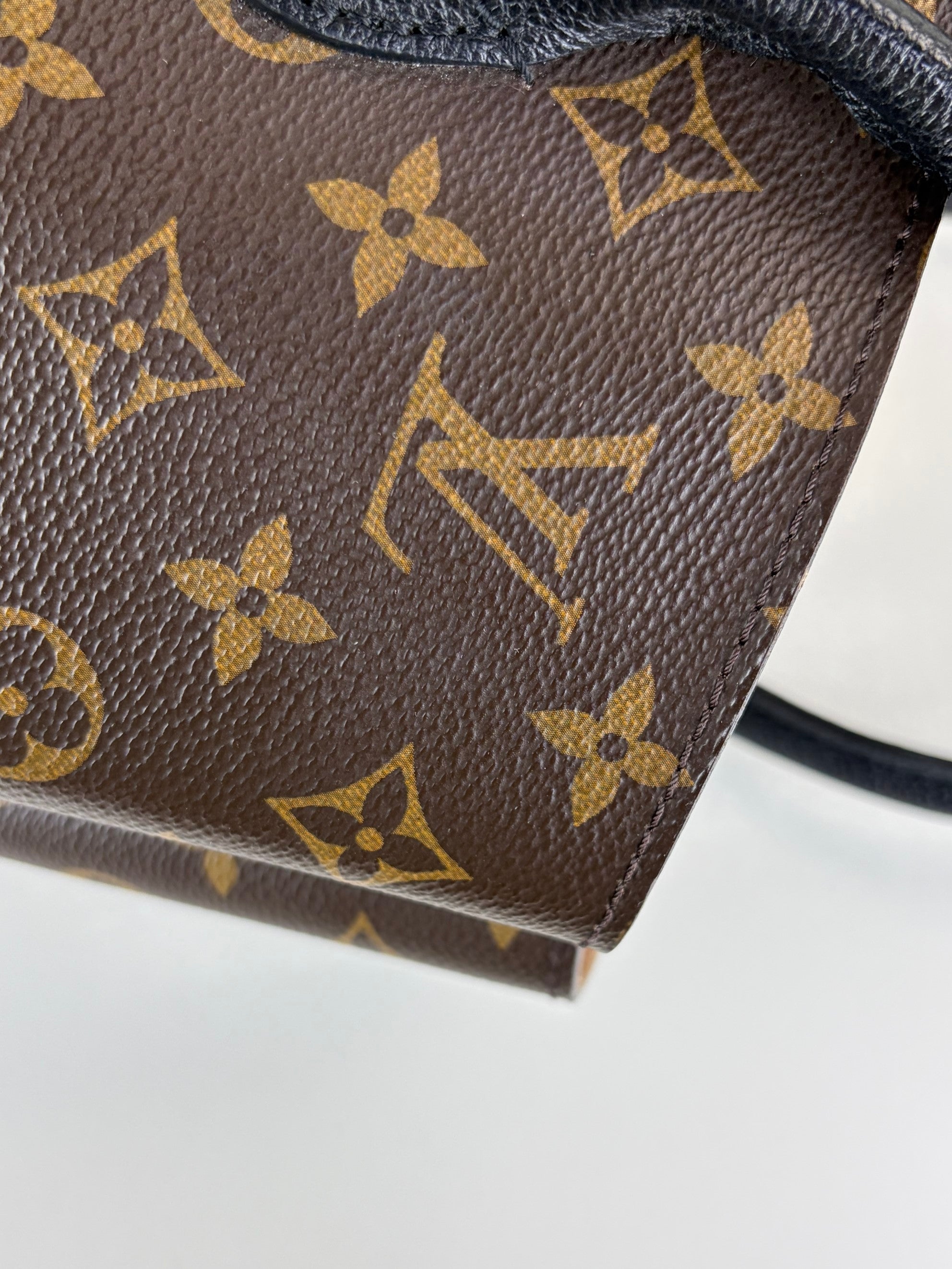 Louis vuitton monogram black leather flandrin handbag