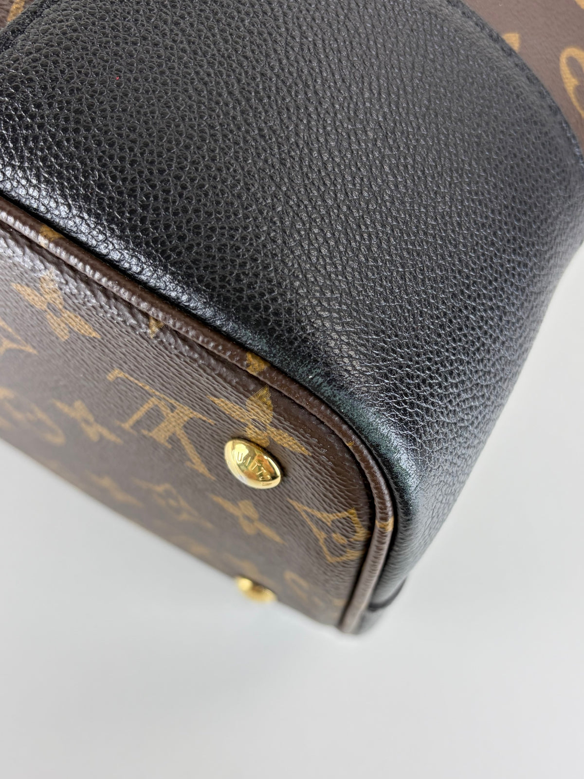 Louis vuitton monogram black leather flandrin handbag