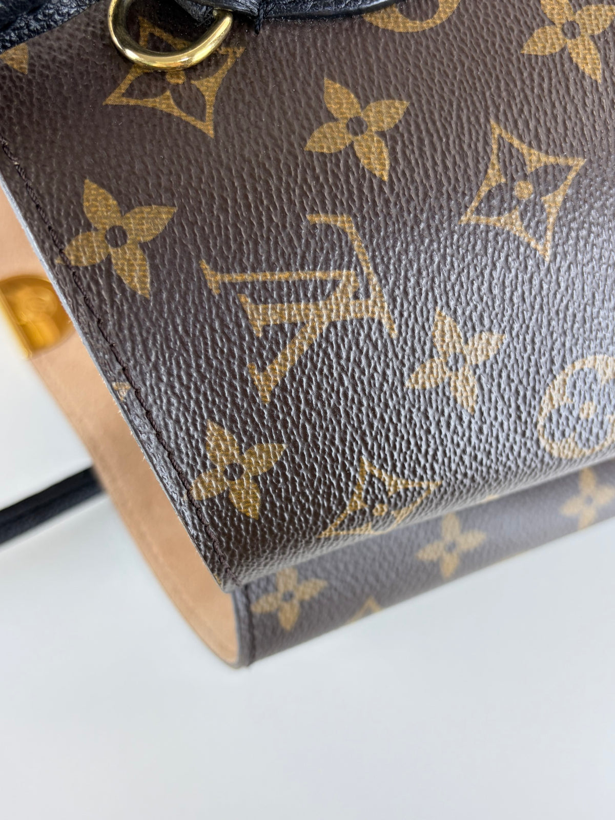 Louis vuitton monogram black leather flandrin handbag