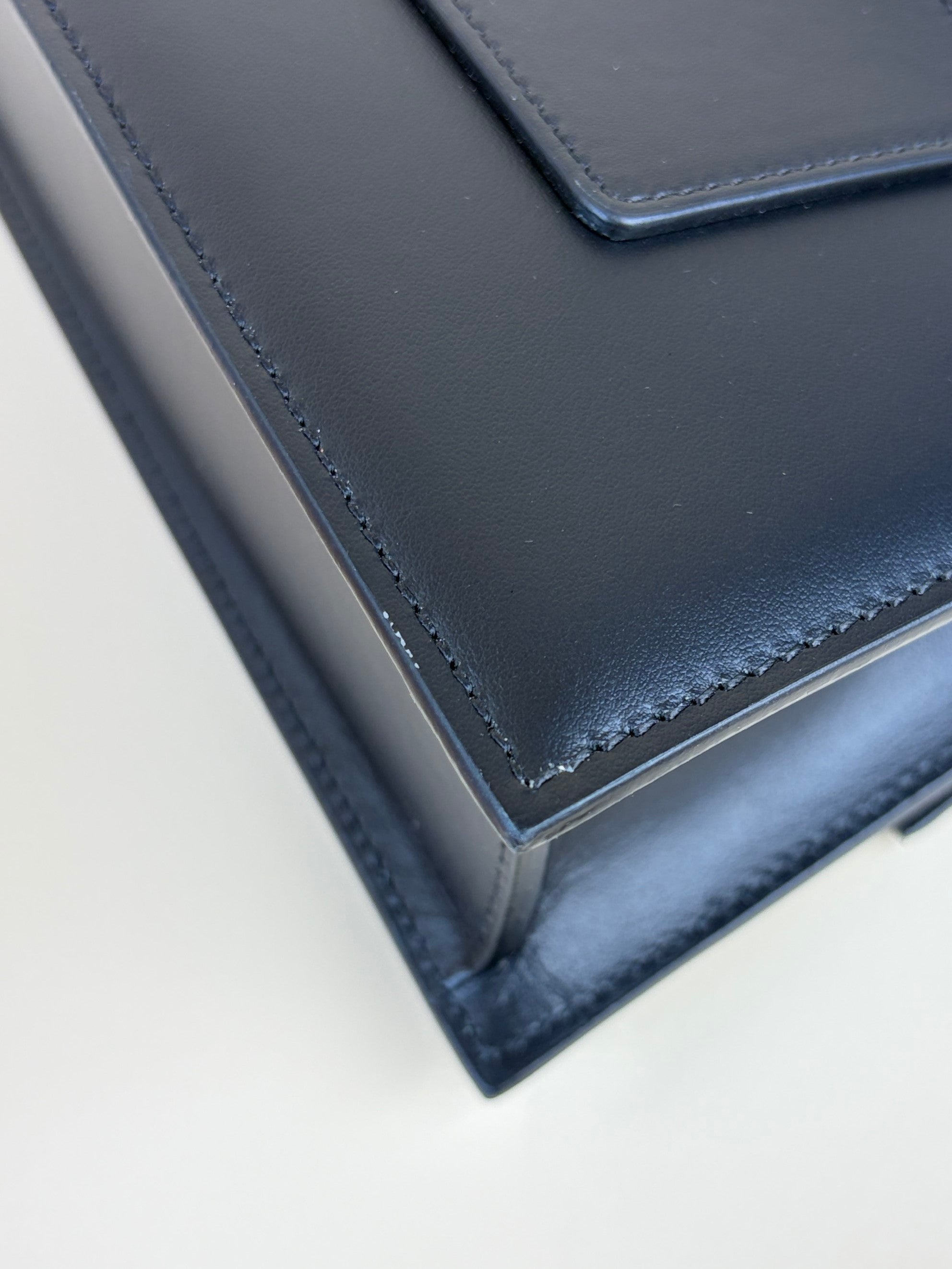 Jacquemus black leather the large bambino top handle
