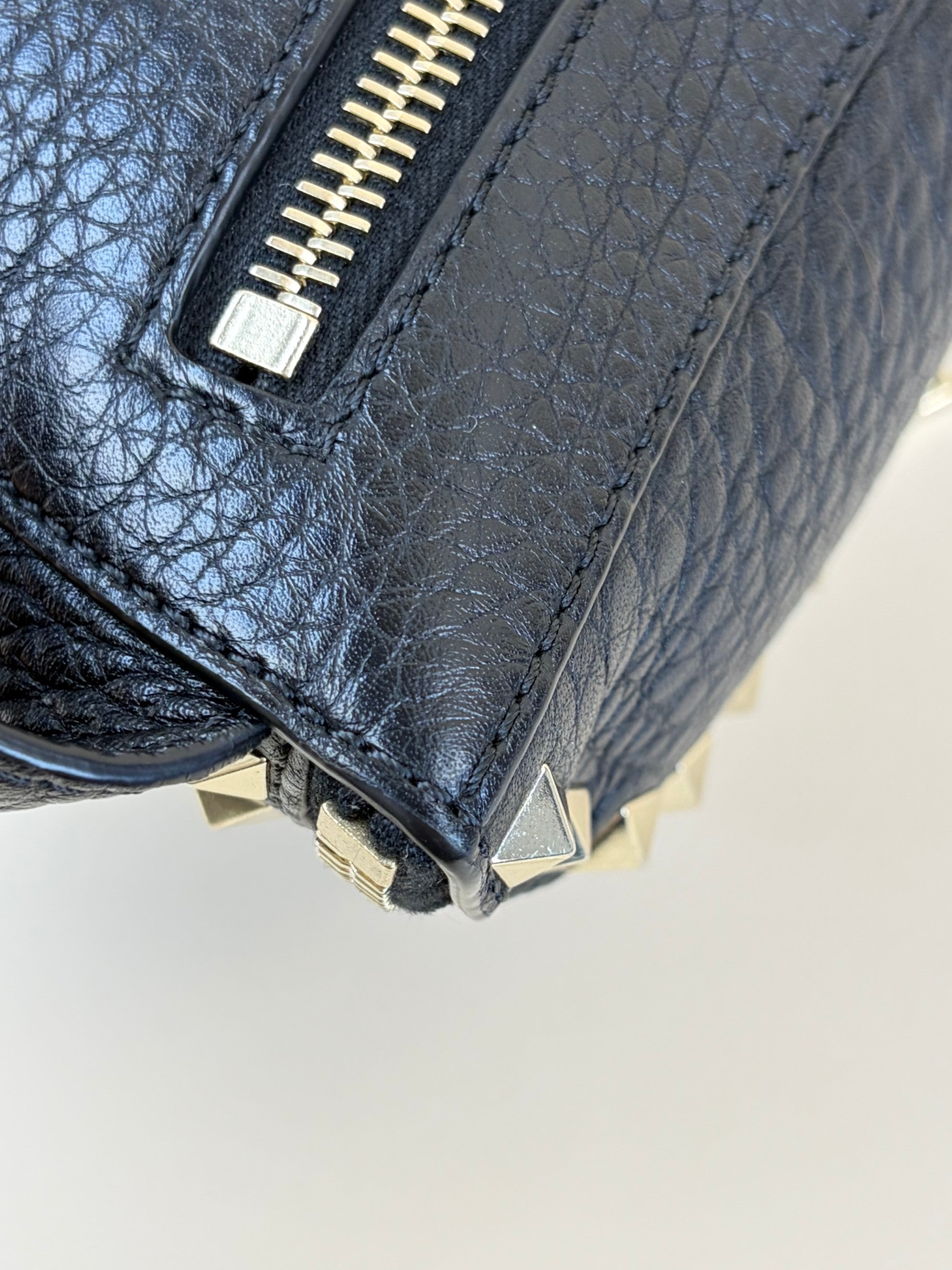 Valentino gravani black grainy calfskin Rockstud Belt Bag
