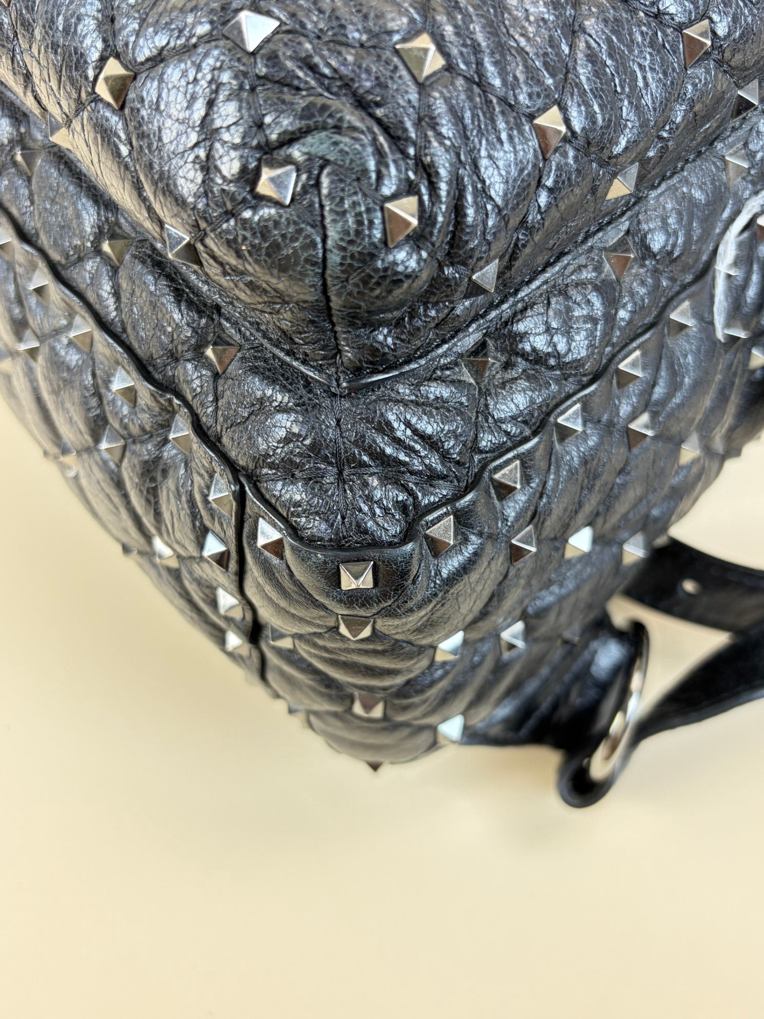Valentino backpack spike stud black leather