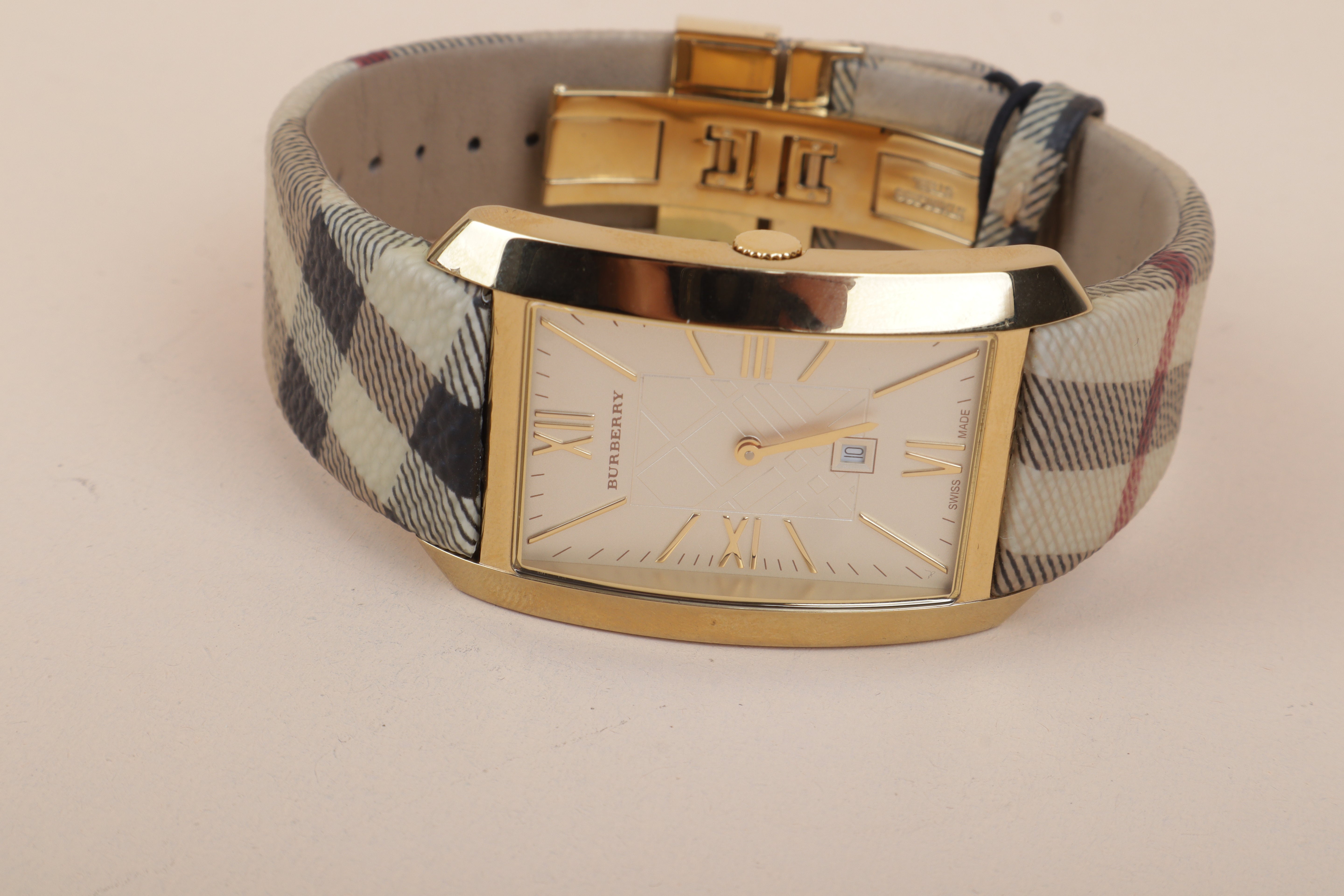 Burberry Gold City Square Pioneer House Check Watch