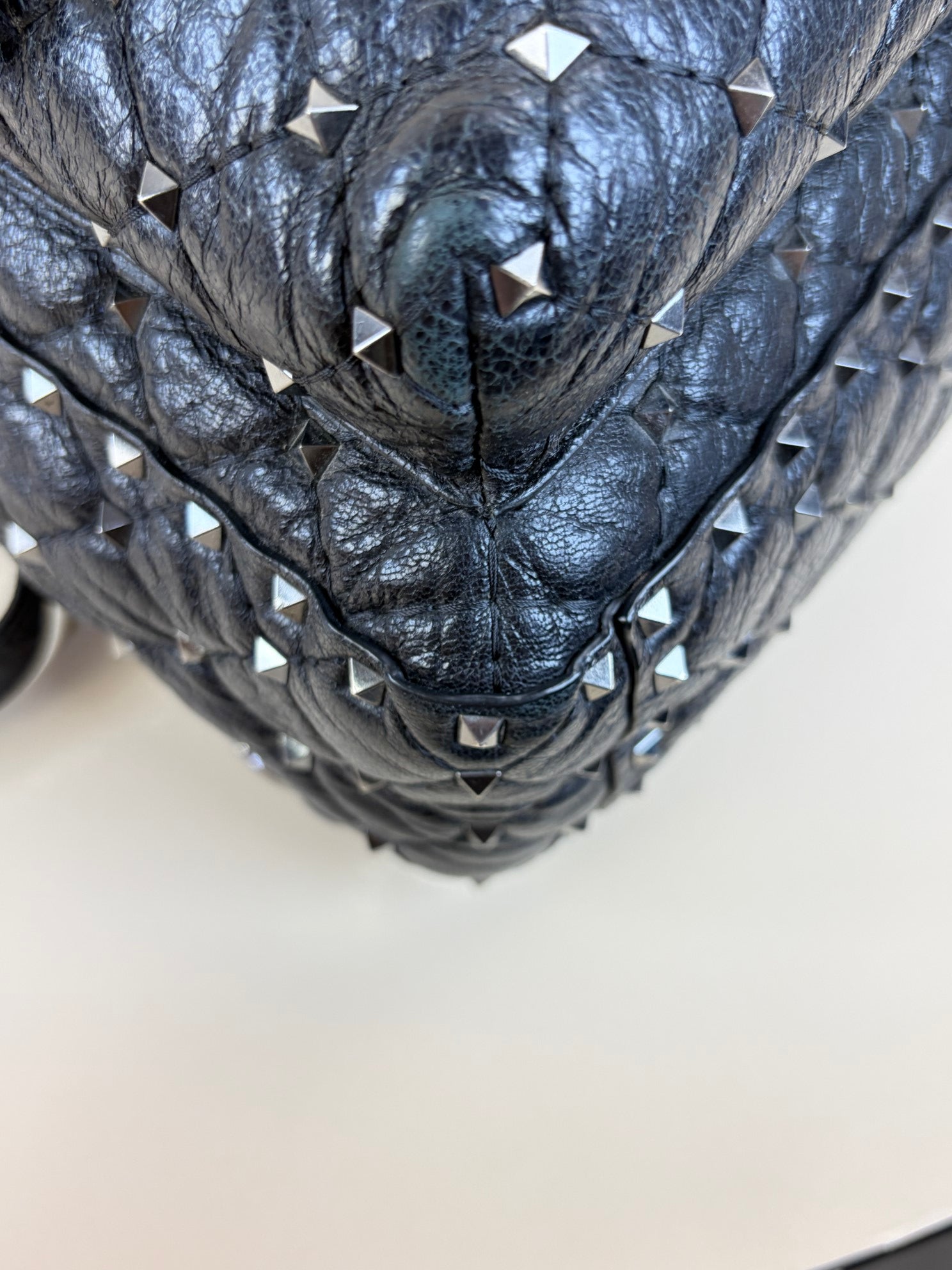 Valentino backpack spike stud black leather