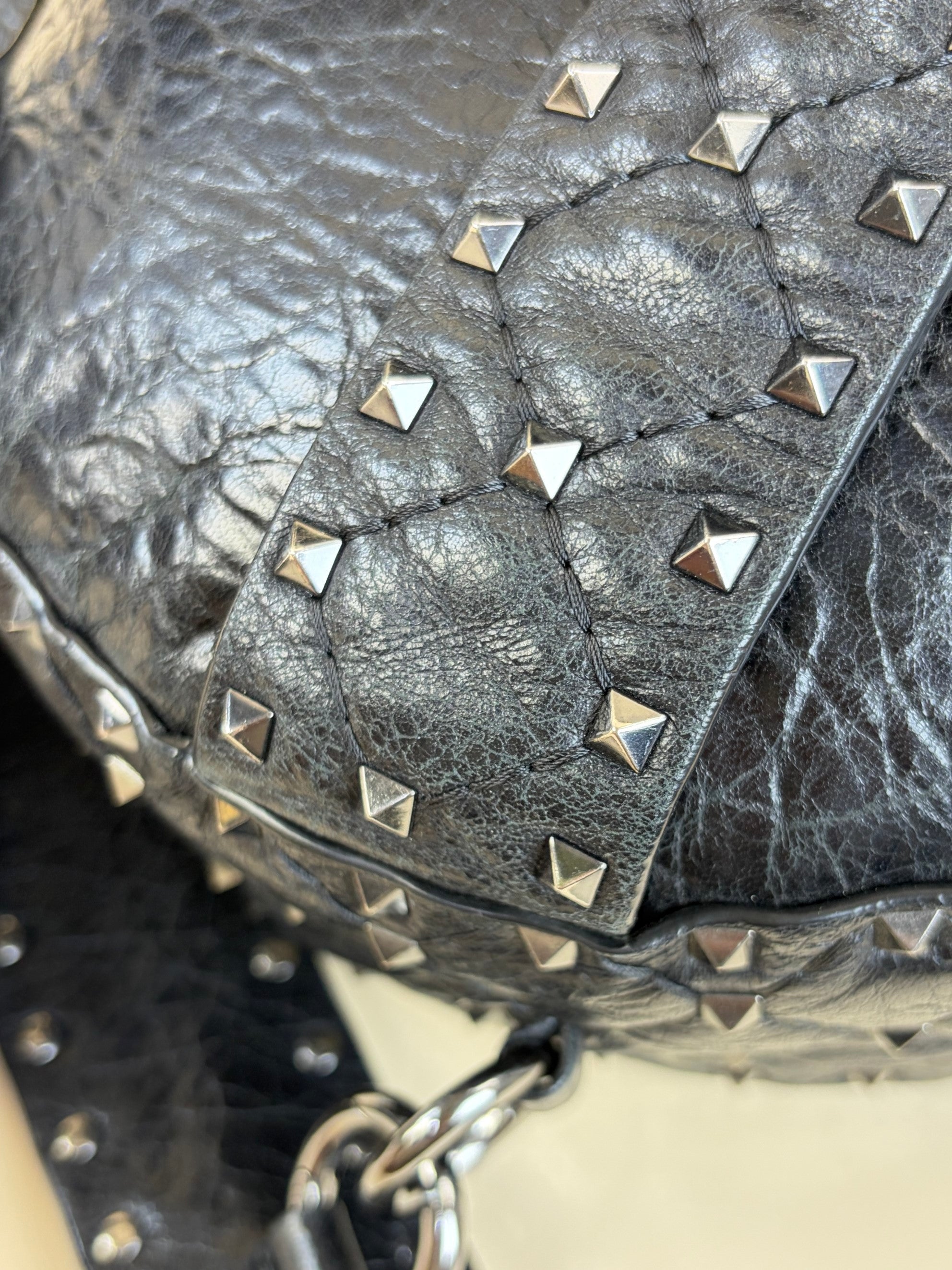 Valentino backpack spike stud black leather