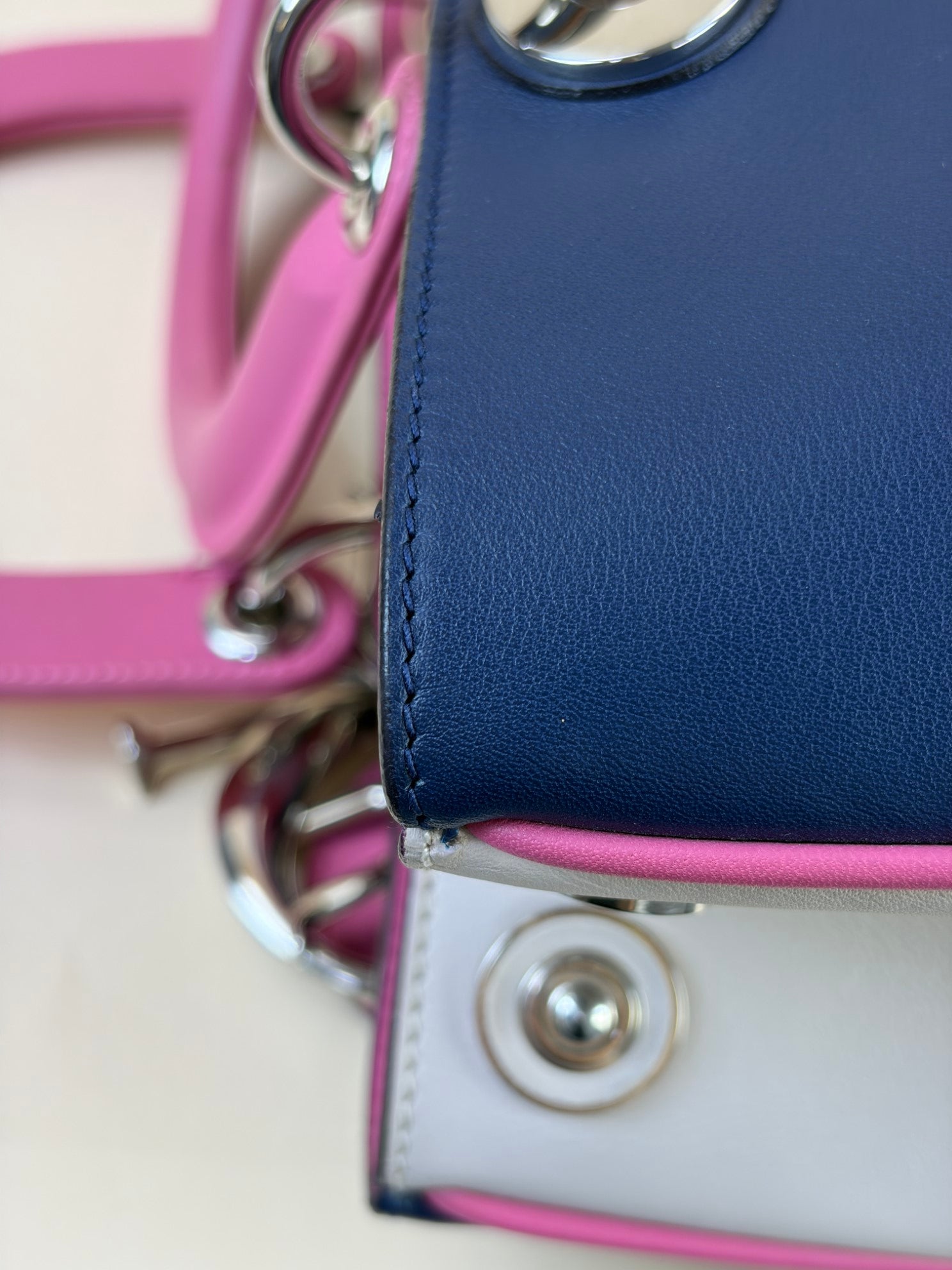 Christian Dior Tricolor Diorissimo Medium Tote Bag