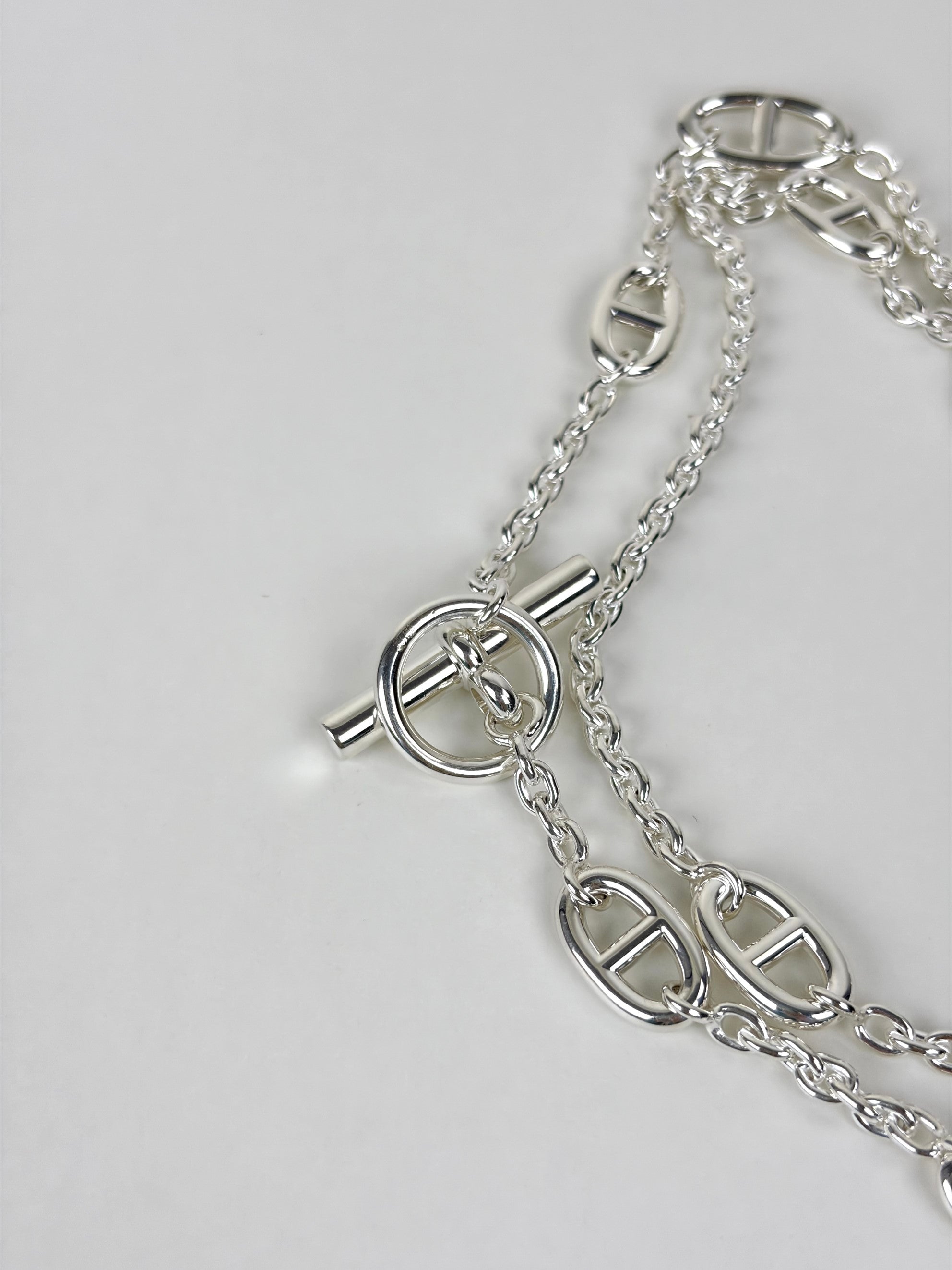 Hermes Silver Farandole strling Long Necklace 160cm