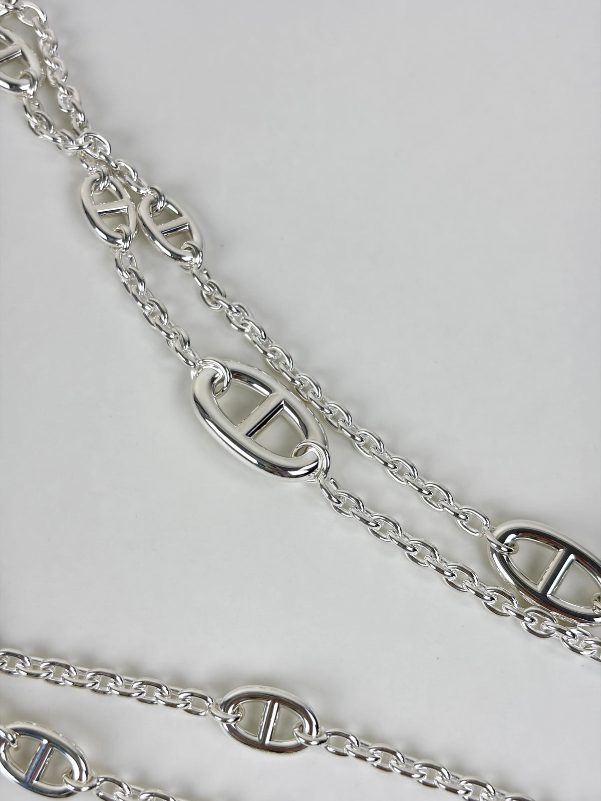 Hermes Silver Farandole strling Long Necklace 160cm