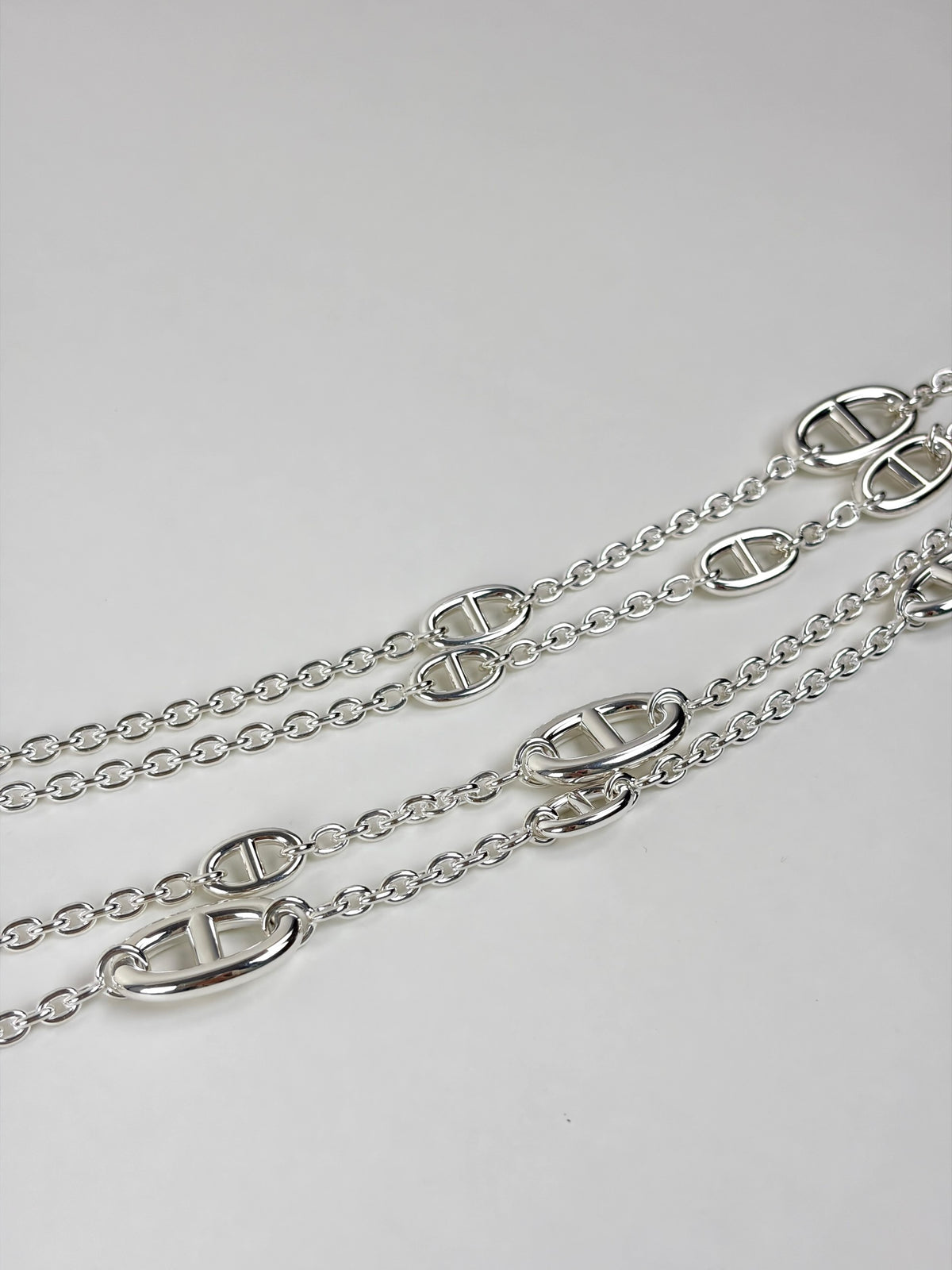 Hermes Silver Farandole strling Long Necklace 160cm