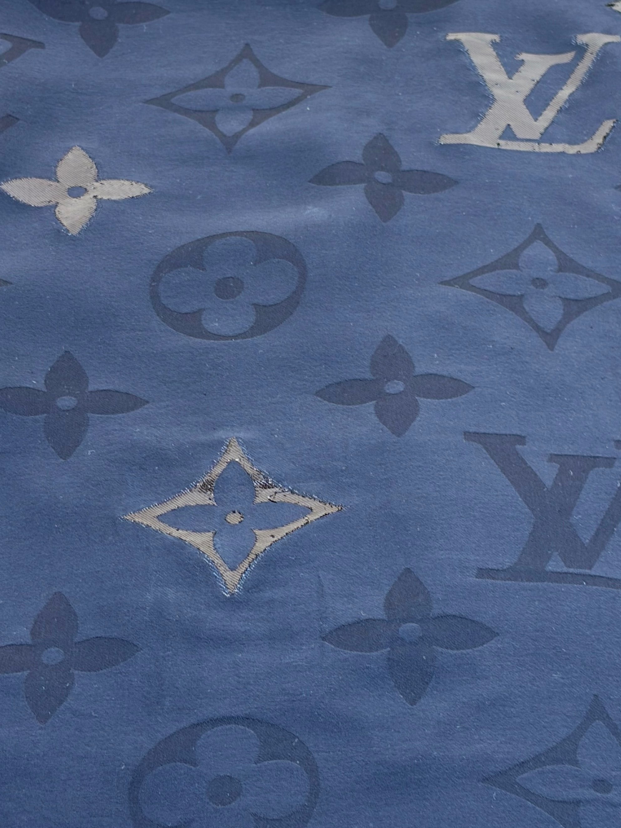 louis Vuitton black monogram glitter silk stole scarf