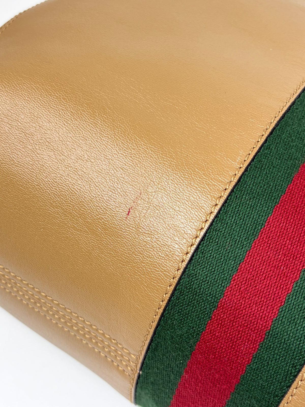 Gucci brown new Sakai calfskin lux web medium dahlia tote bag