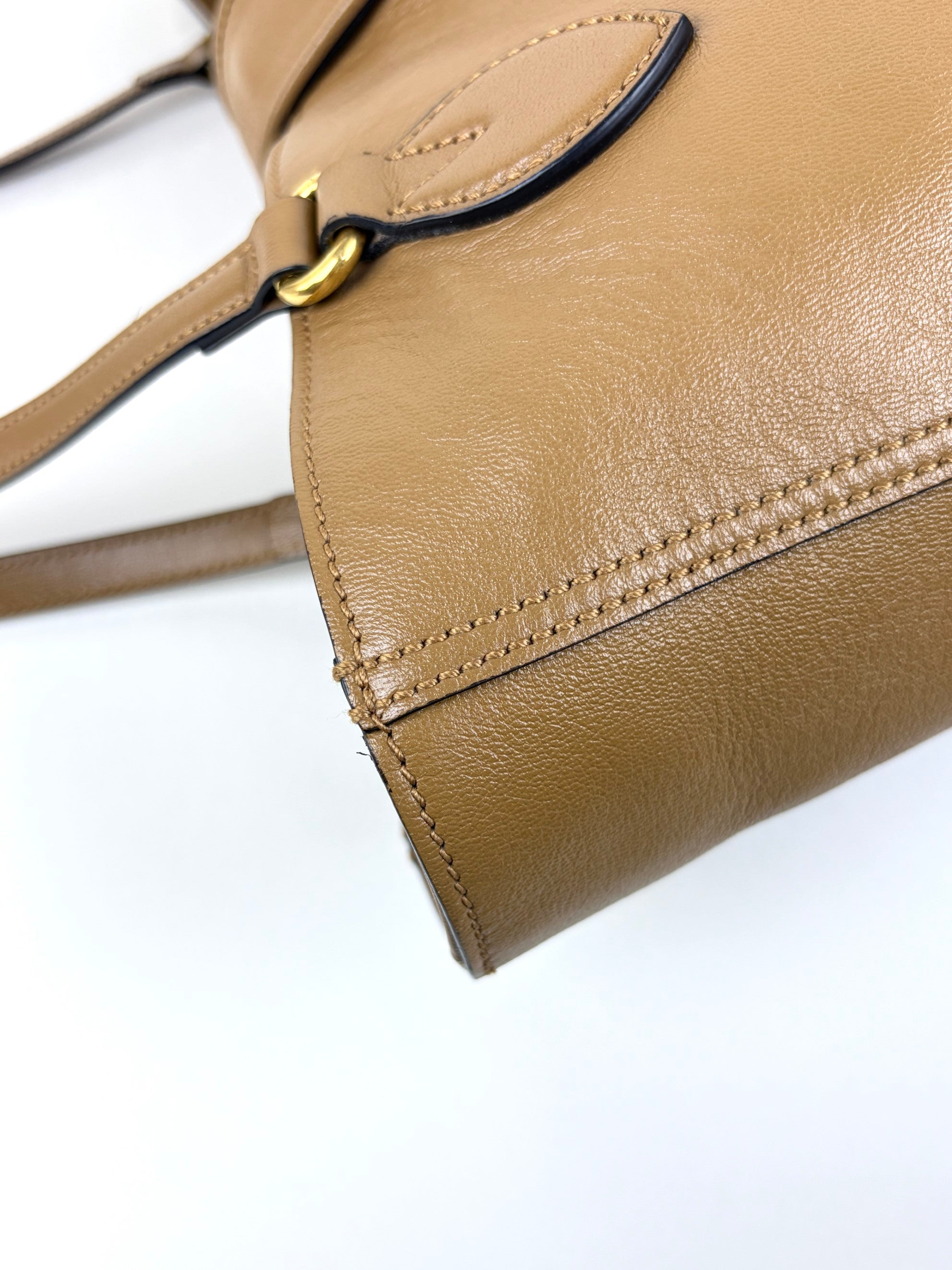 Gucci brown new Sakai calfskin lux web medium dahlia tote bag
