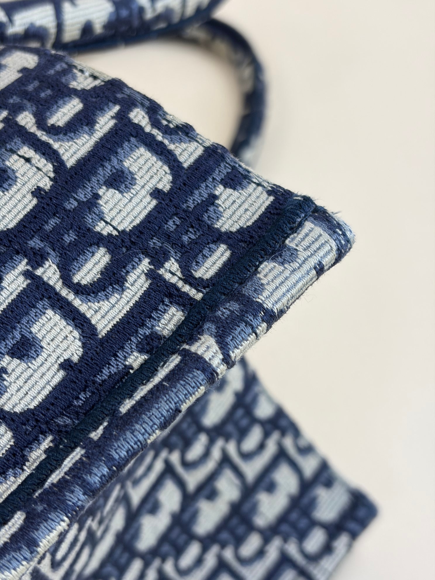 Christian Dior Navy Blue Oblique Large Book Tote Bag