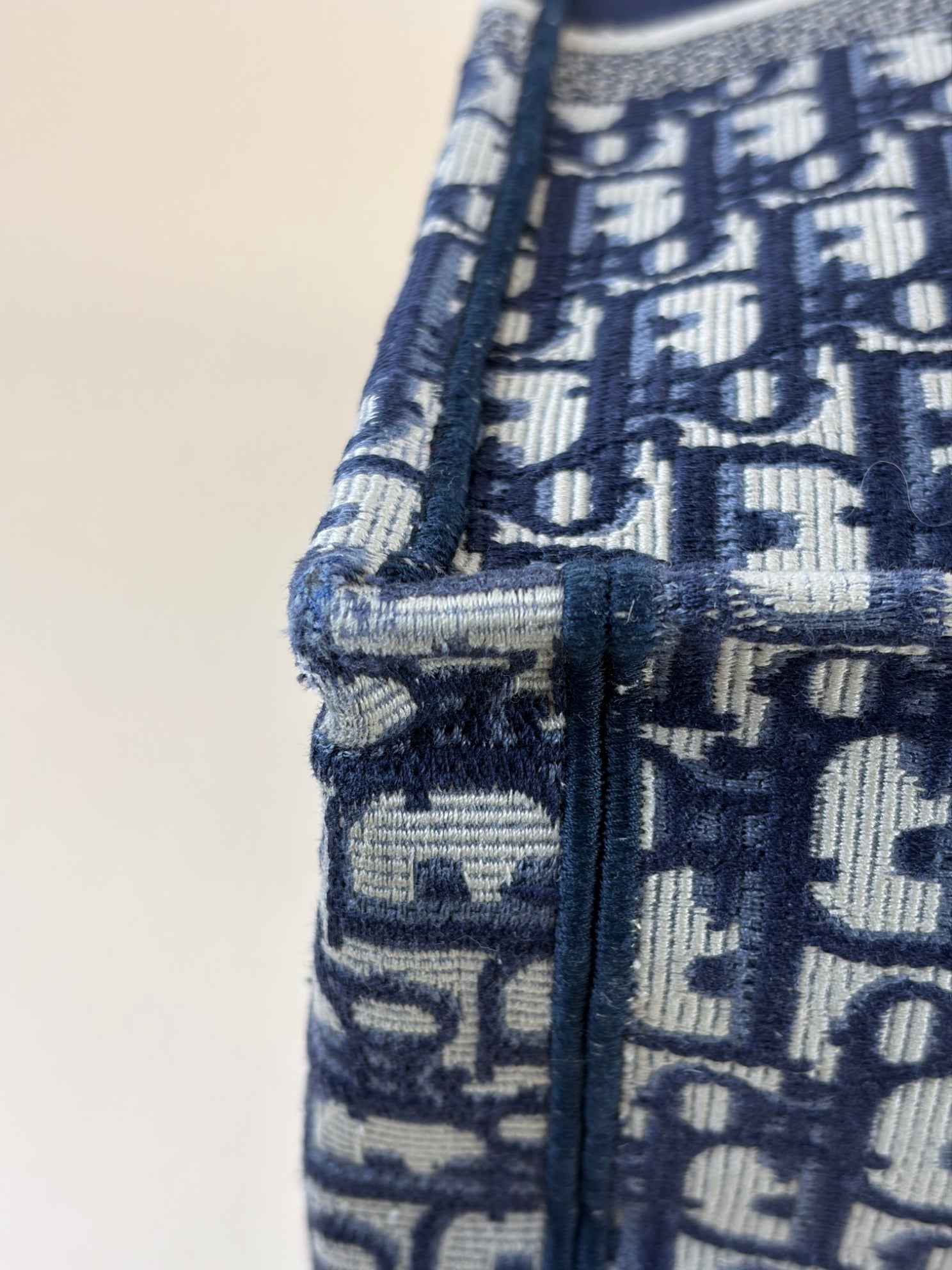 Christian Dior Navy Blue Oblique Large Book Tote Bag