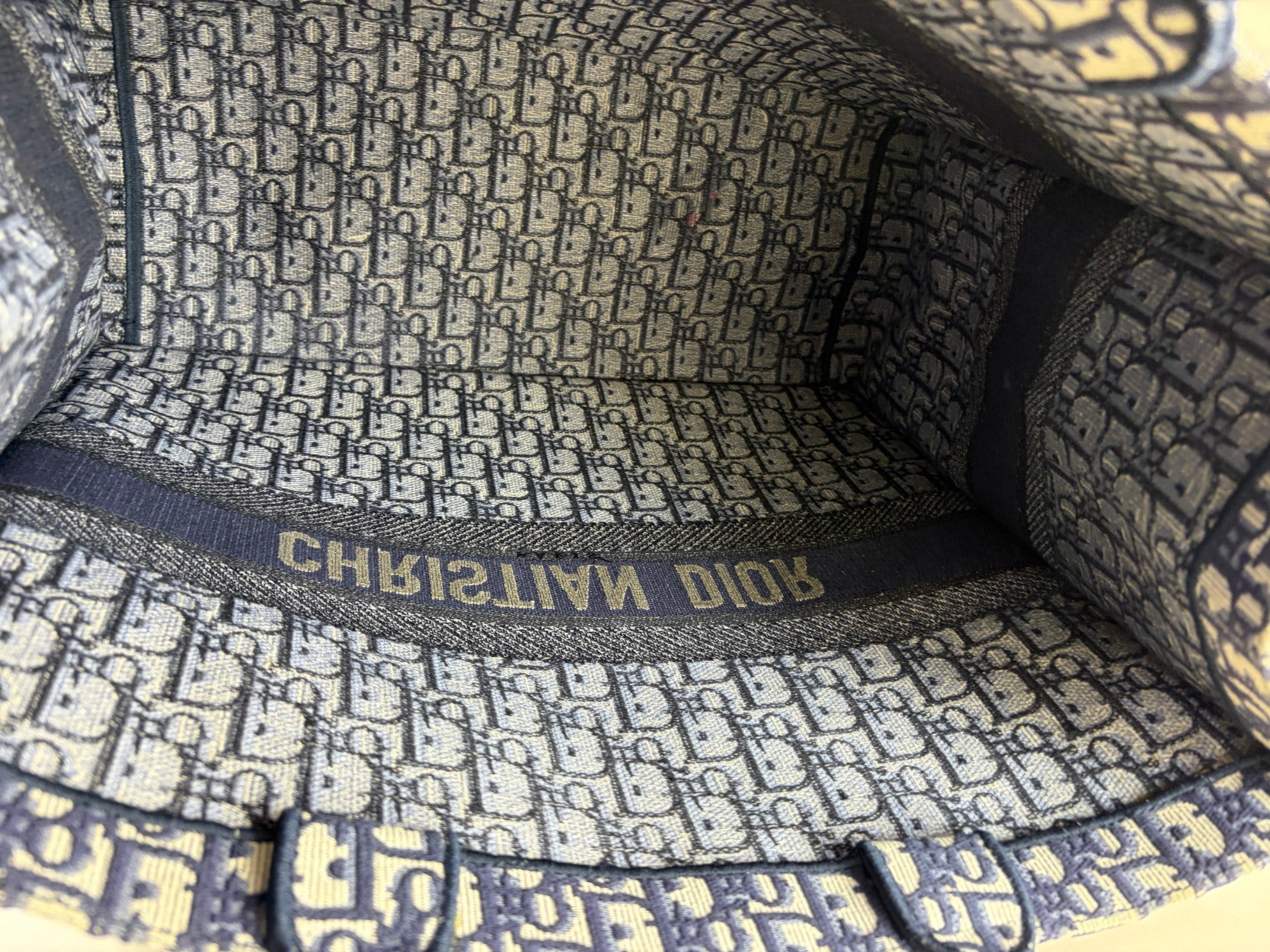 Christian Dior Navy Blue Oblique Large Book Tote Bag