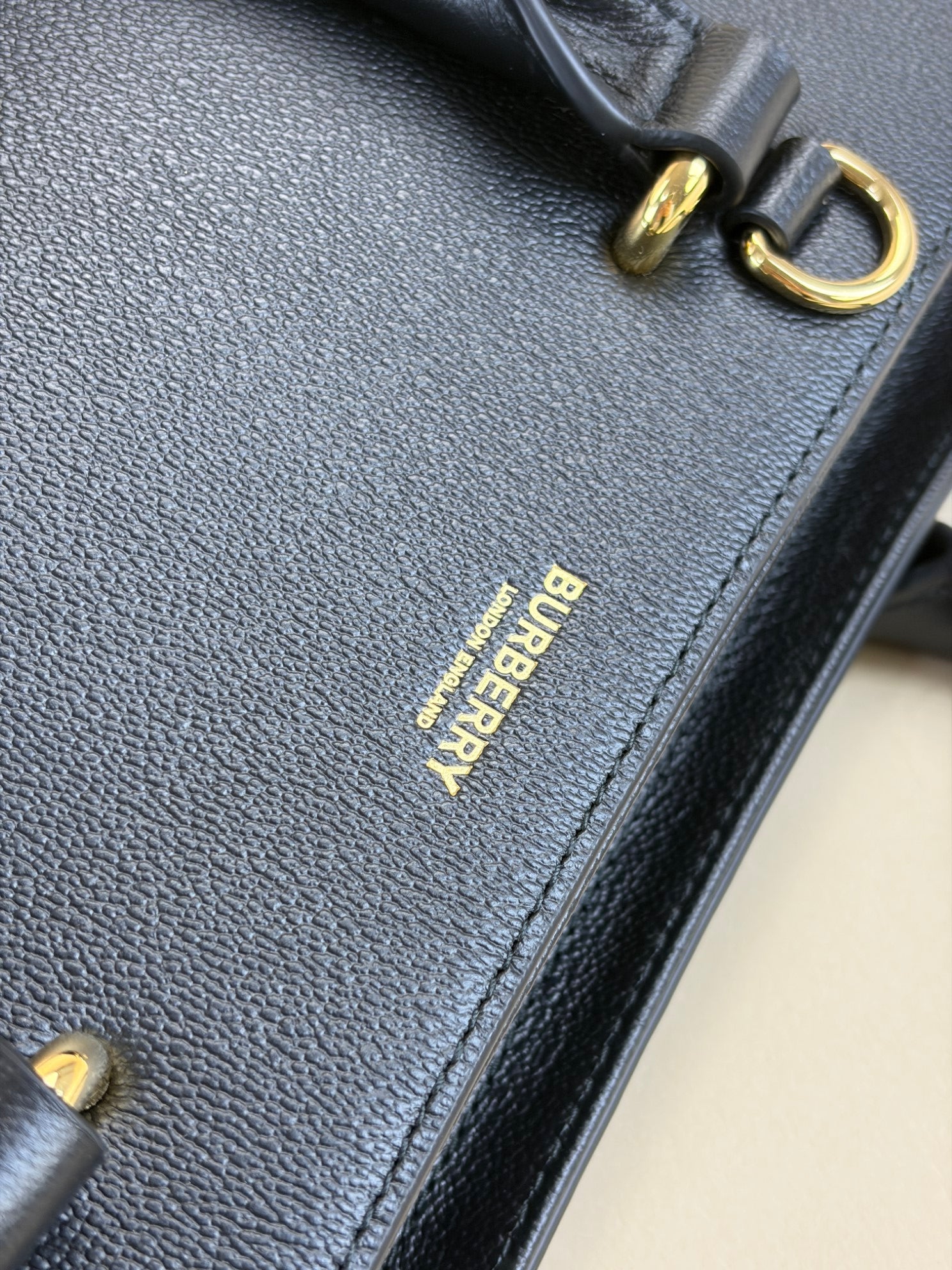 Burberry Black Mega Check Medium Banwell Top Handle with Strap