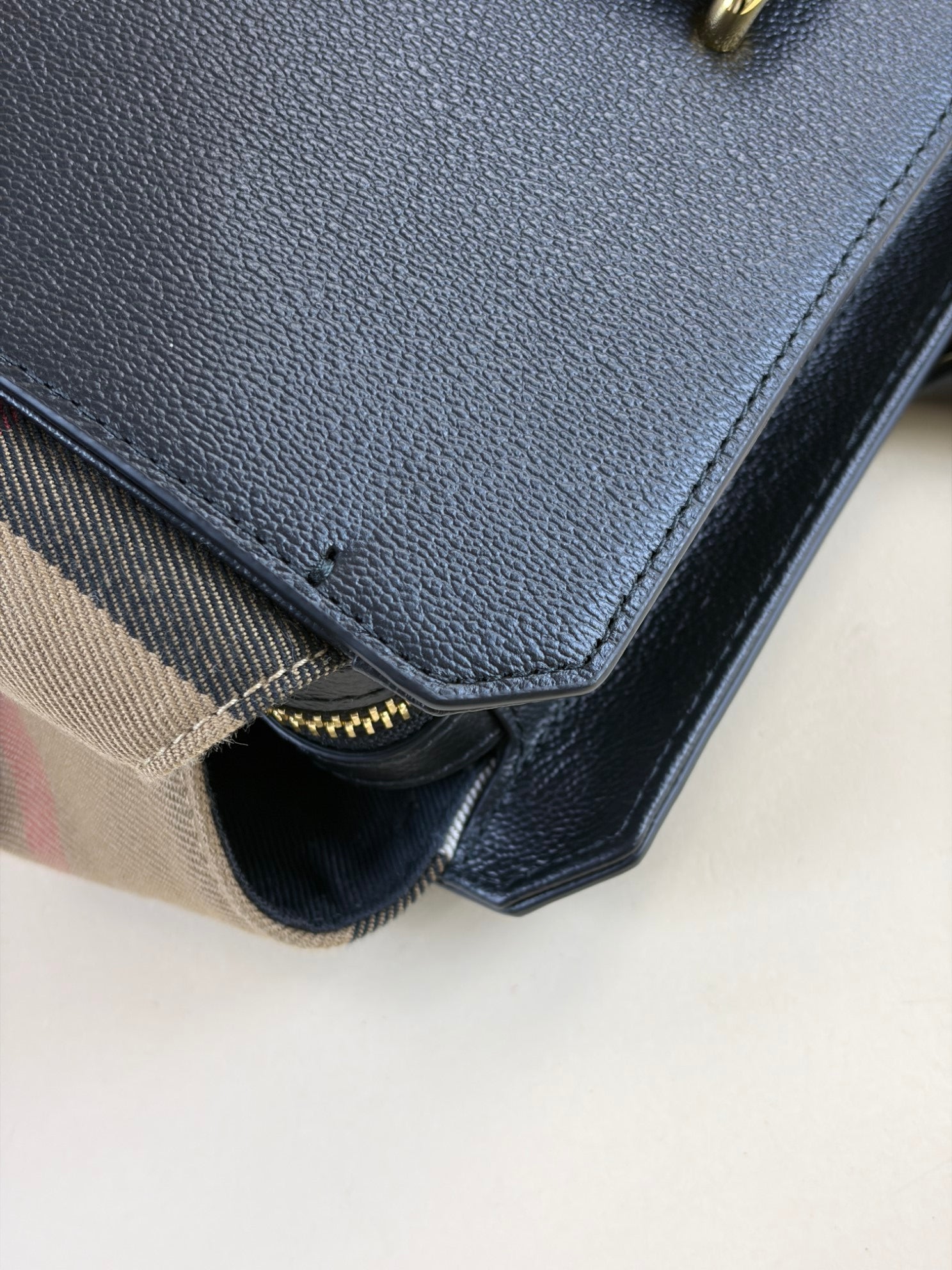 Burberry Black Mega Check Medium Banwell Top Handle with Strap