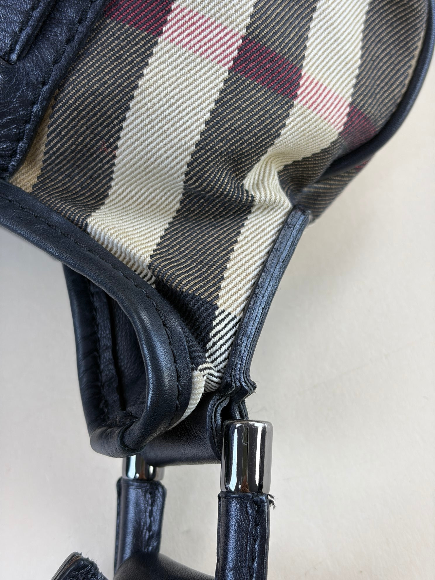 Burberry Bicolor House Check Hobo Phoebe Bag