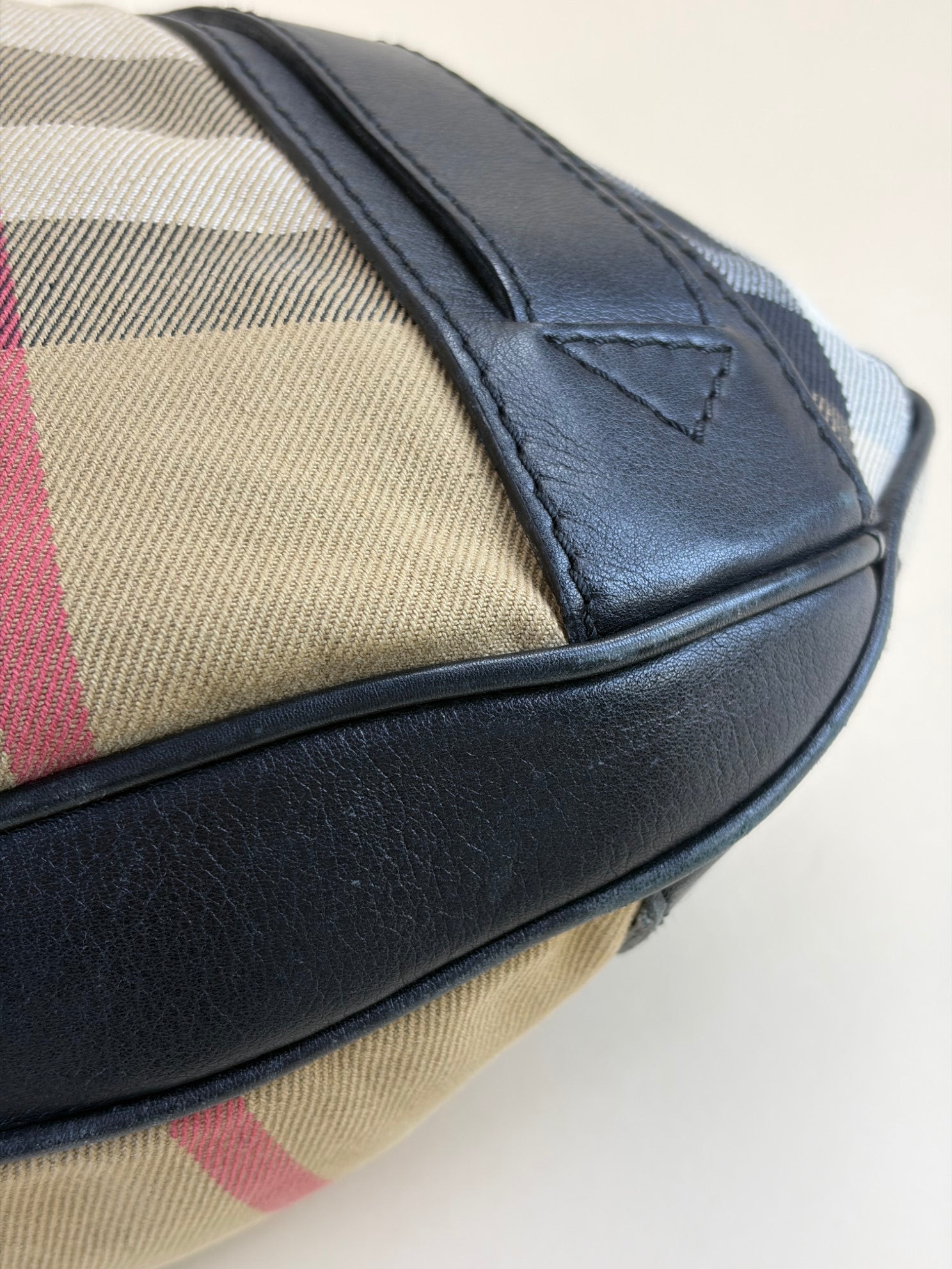 Burberry Bicolor House Check Hobo Phoebe Bag