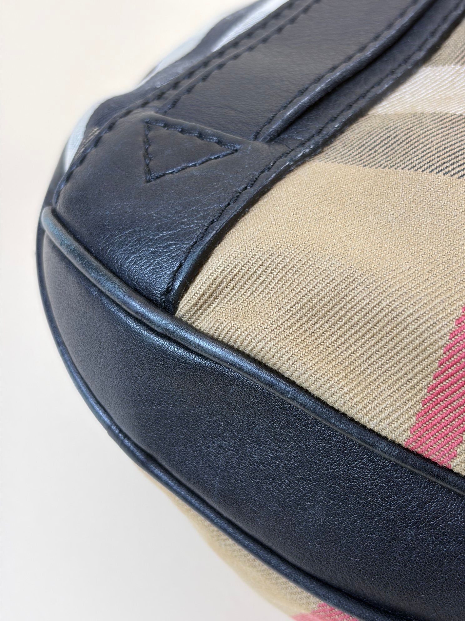 Burberry Bicolor House Check Hobo Phoebe Bag