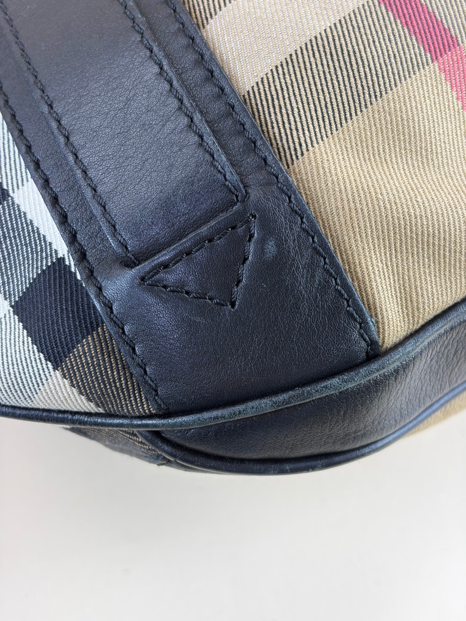 Burberry Bicolor House Check Hobo Phoebe Bag