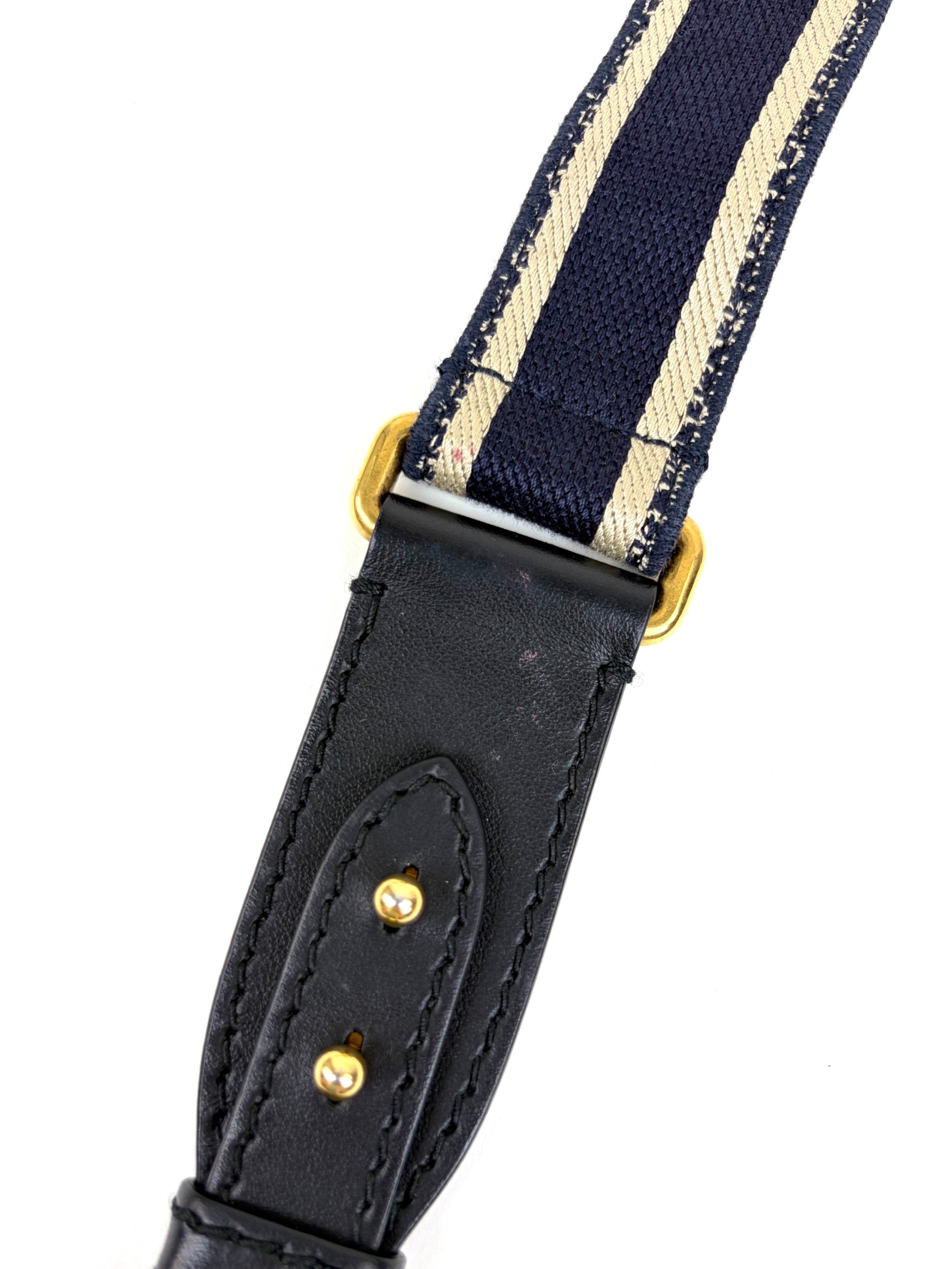 Christian Dior navy blue Embroidery adjustable Shoulder Strap
