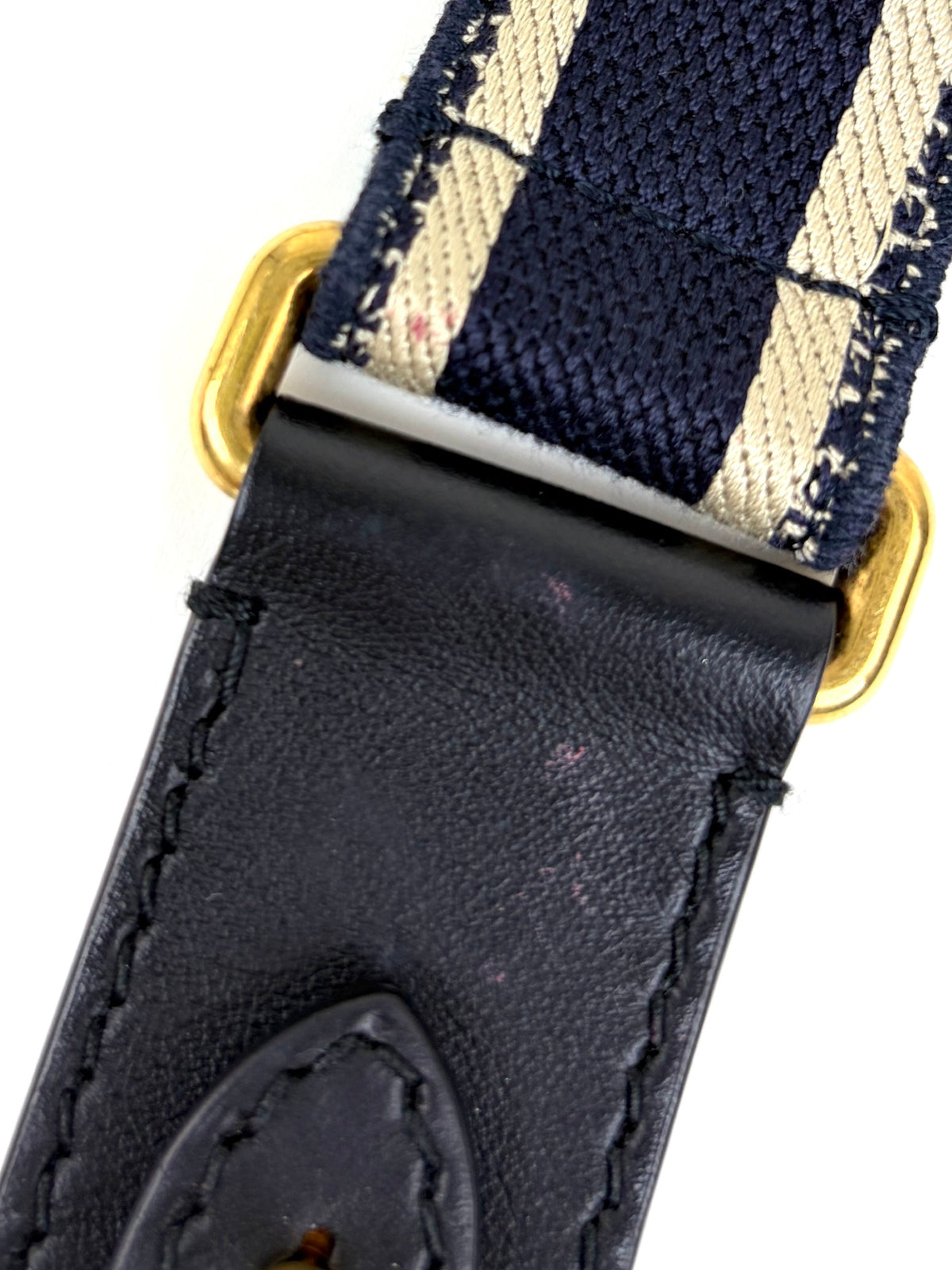 Christian Dior navy blue Embroidery adjustable Shoulder Strap