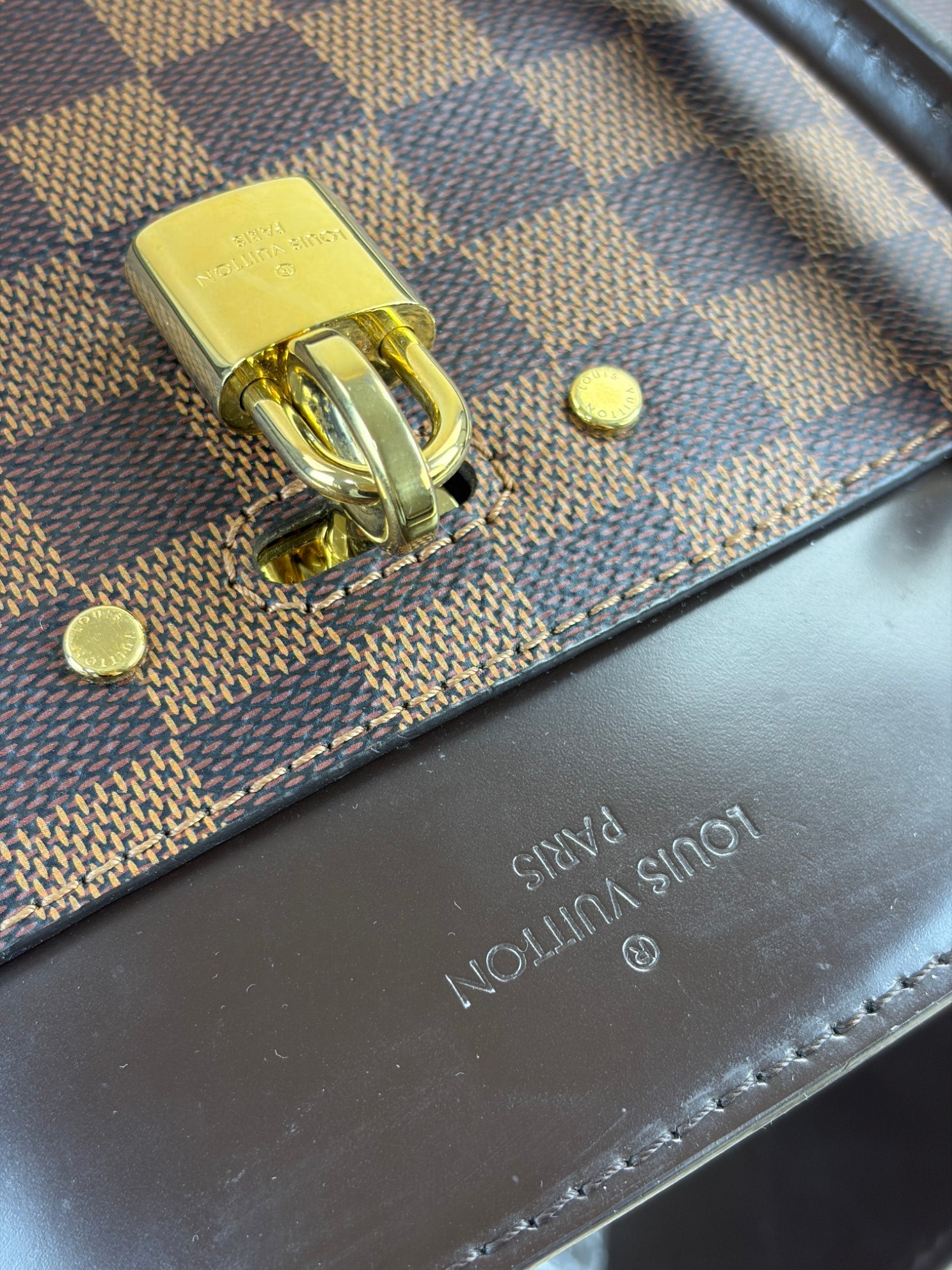 Louis Vuitton Damier Ebene Rivoli MM Tote Bag with Strap