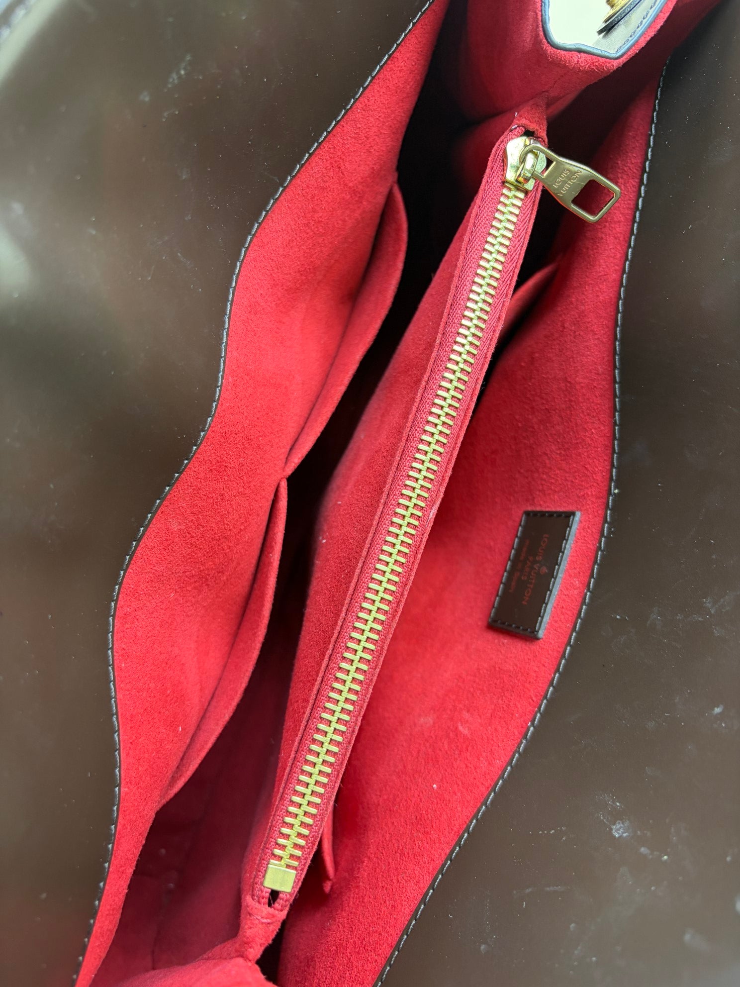 Louis Vuitton Damier Ebene Rivoli MM Tote Bag with Strap