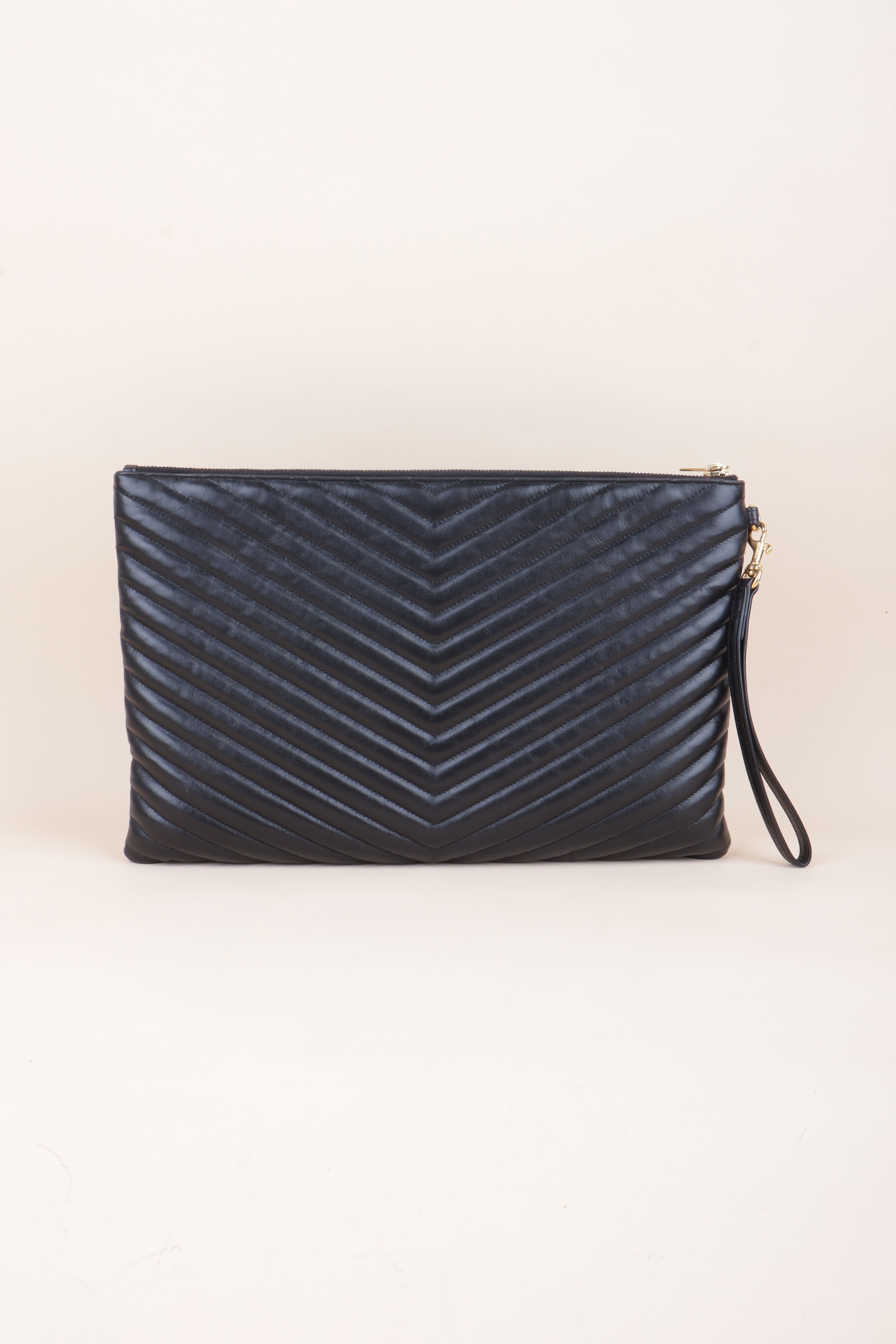 YSL matelassé document holder black large casnnadre L pouch