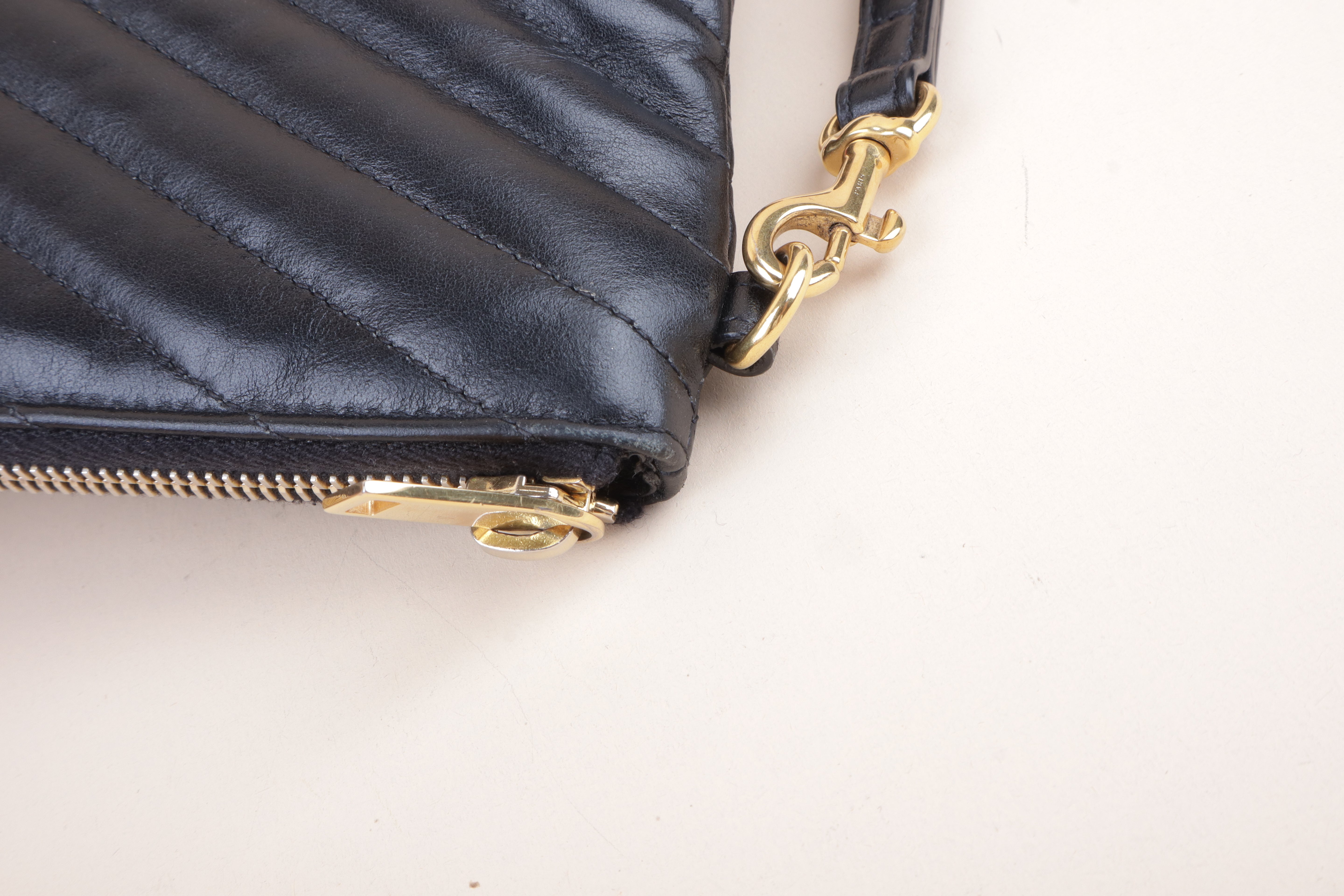 YSL matelassé document holder black large casnnadre L pouch