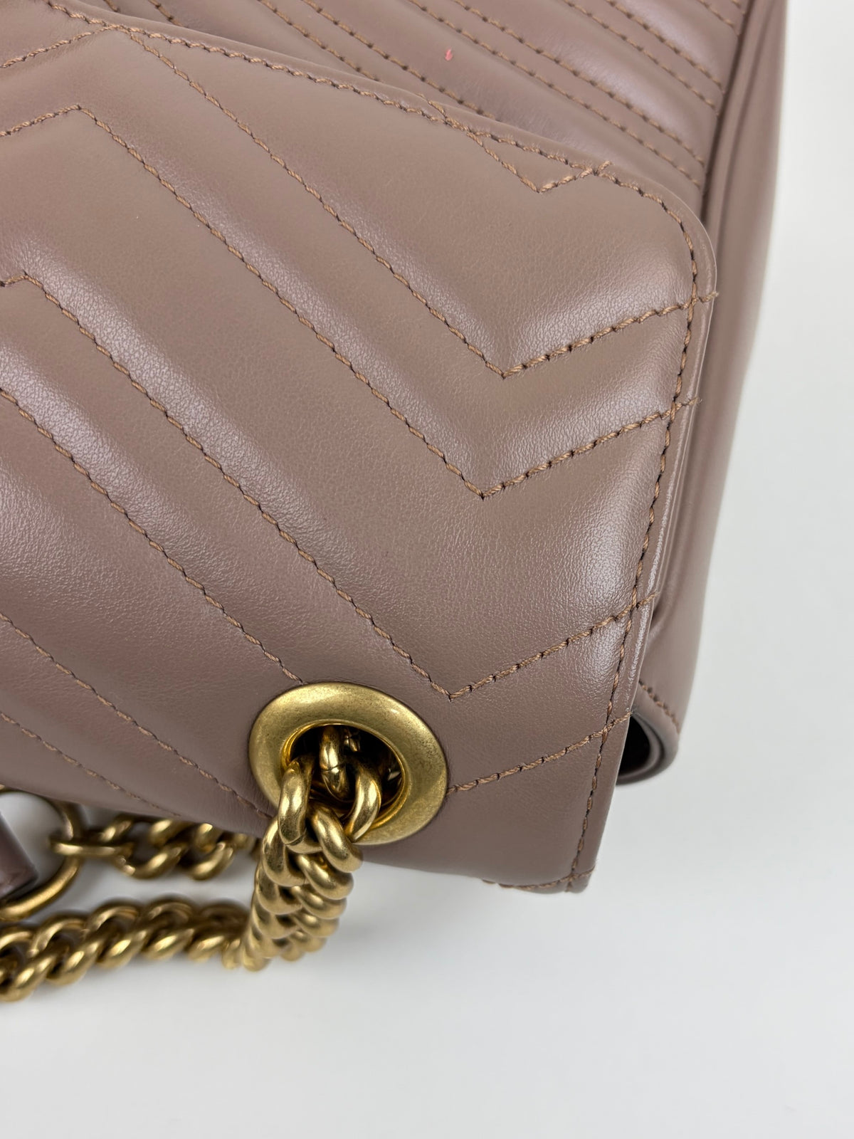 Gucci nude calfskin gg Marmont large shoulder bag