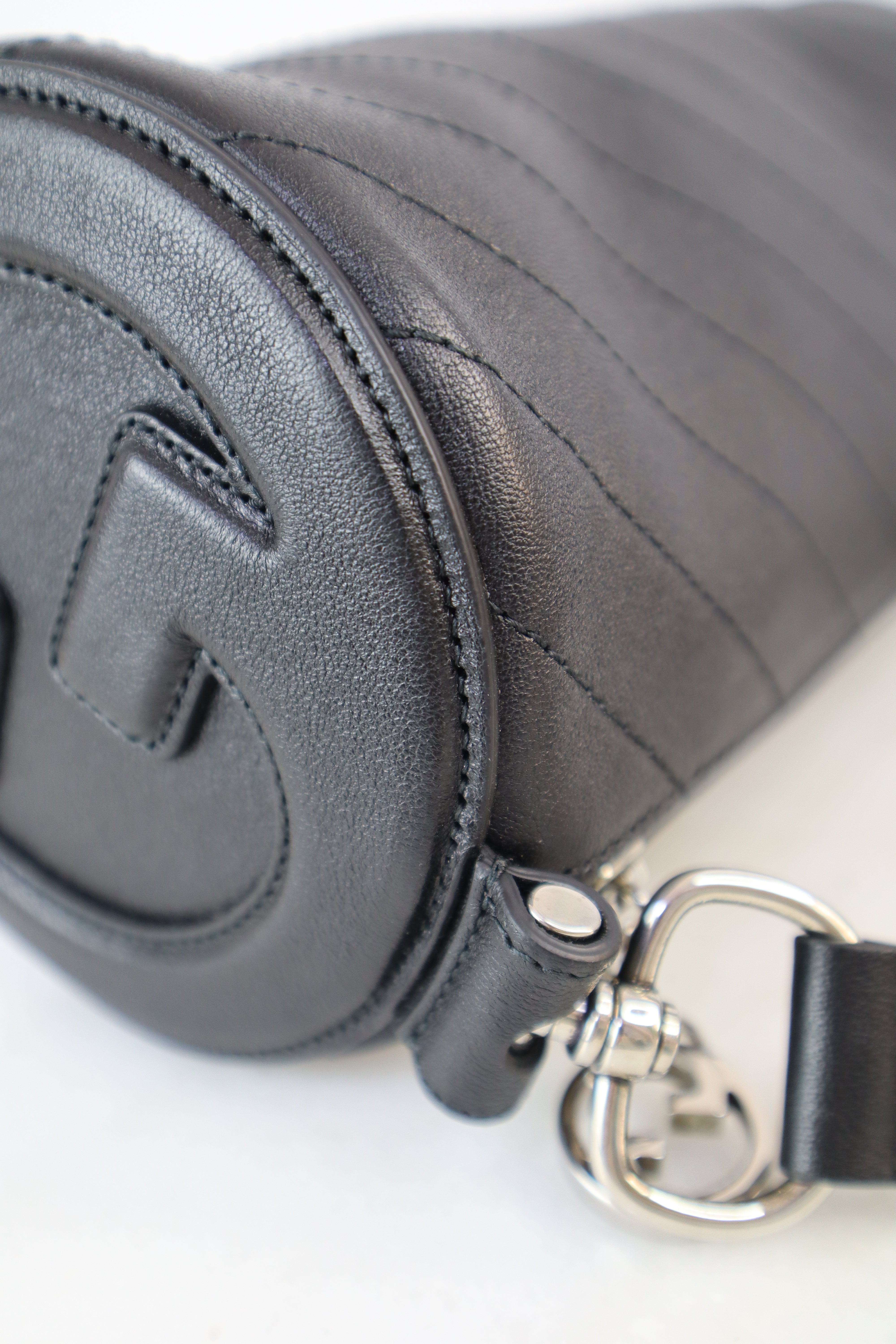 Gucci Black GG Blondie Small Round Shoulder Bag