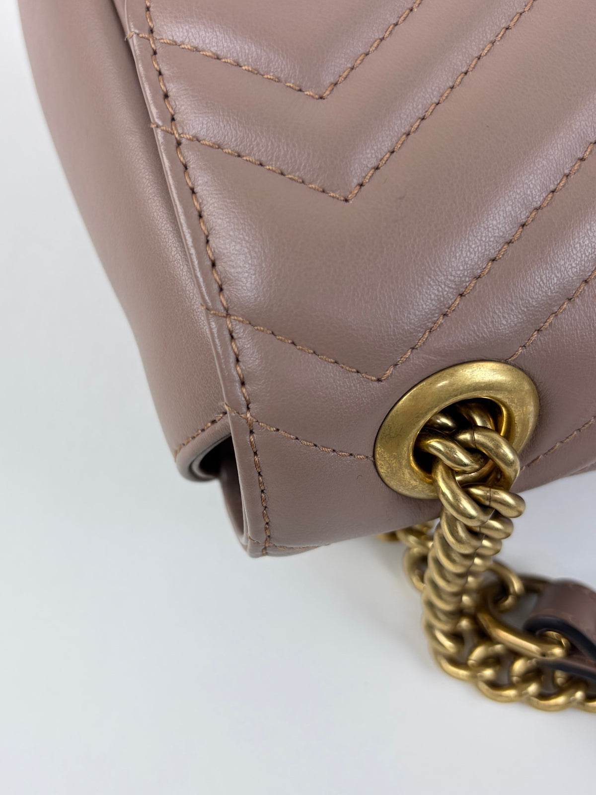 Gucci nude calfskin gg Marmont large shoulder bag
