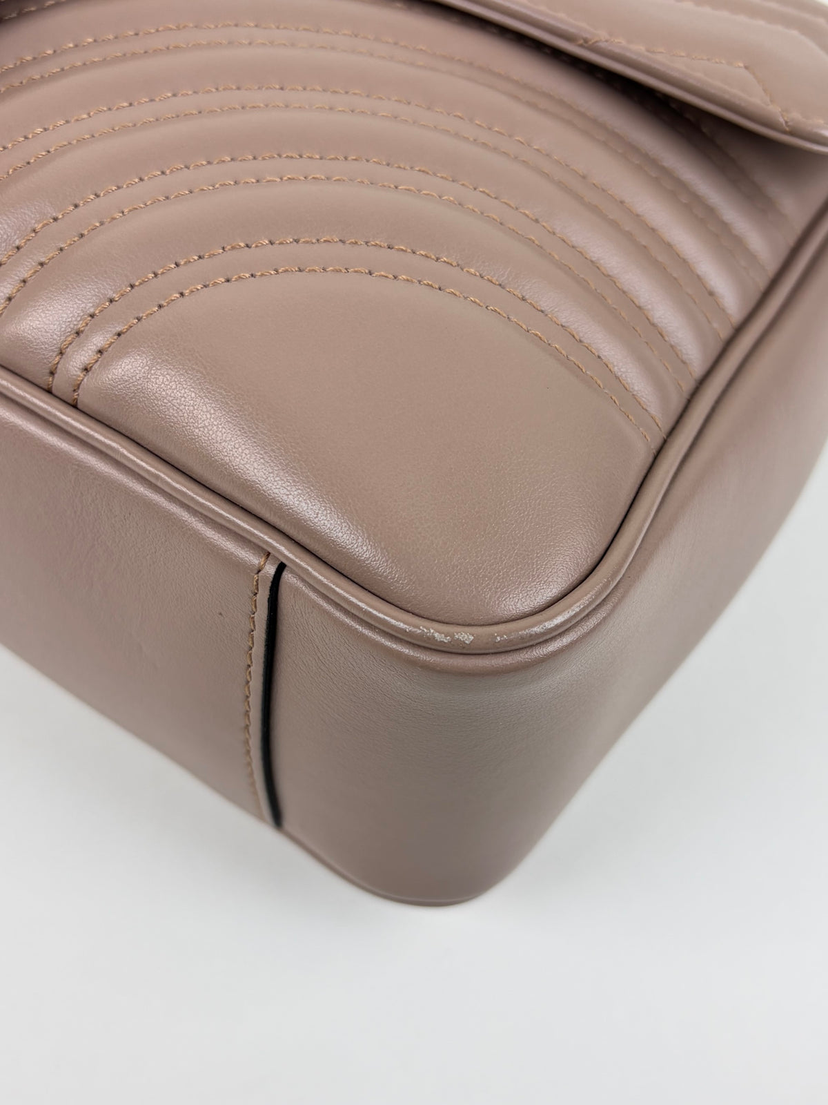 Gucci nude calfskin gg Marmont large shoulder bag